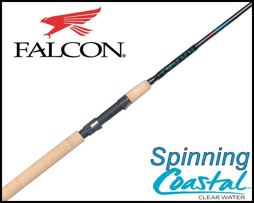 Premium Falcon Coastal Clear Water Spinning Rods - Lightweight Saltwater Fishing Rod for Inshore & Offshore Angling - Perfect for Kayak, Pier, and Boat Fishing Adventures