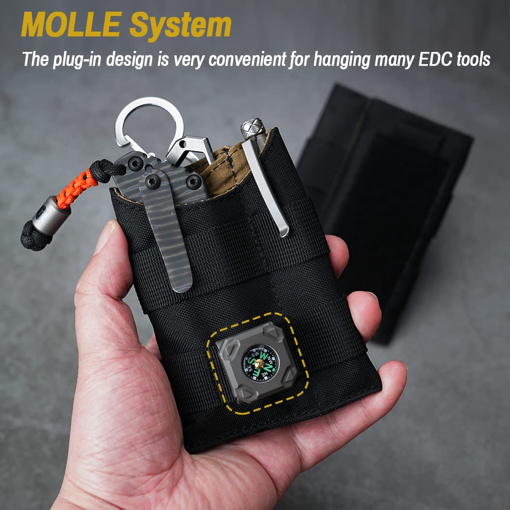 VIPERADE VE9 EDC Pocket Organizer - Tactical Multitool Sheath with 3 Slip Pockets & Patch Area for DIY | Compact Everyday Carry Pouch for Men's Outdoor Activities, Hiking, Camping & Daily Essentials