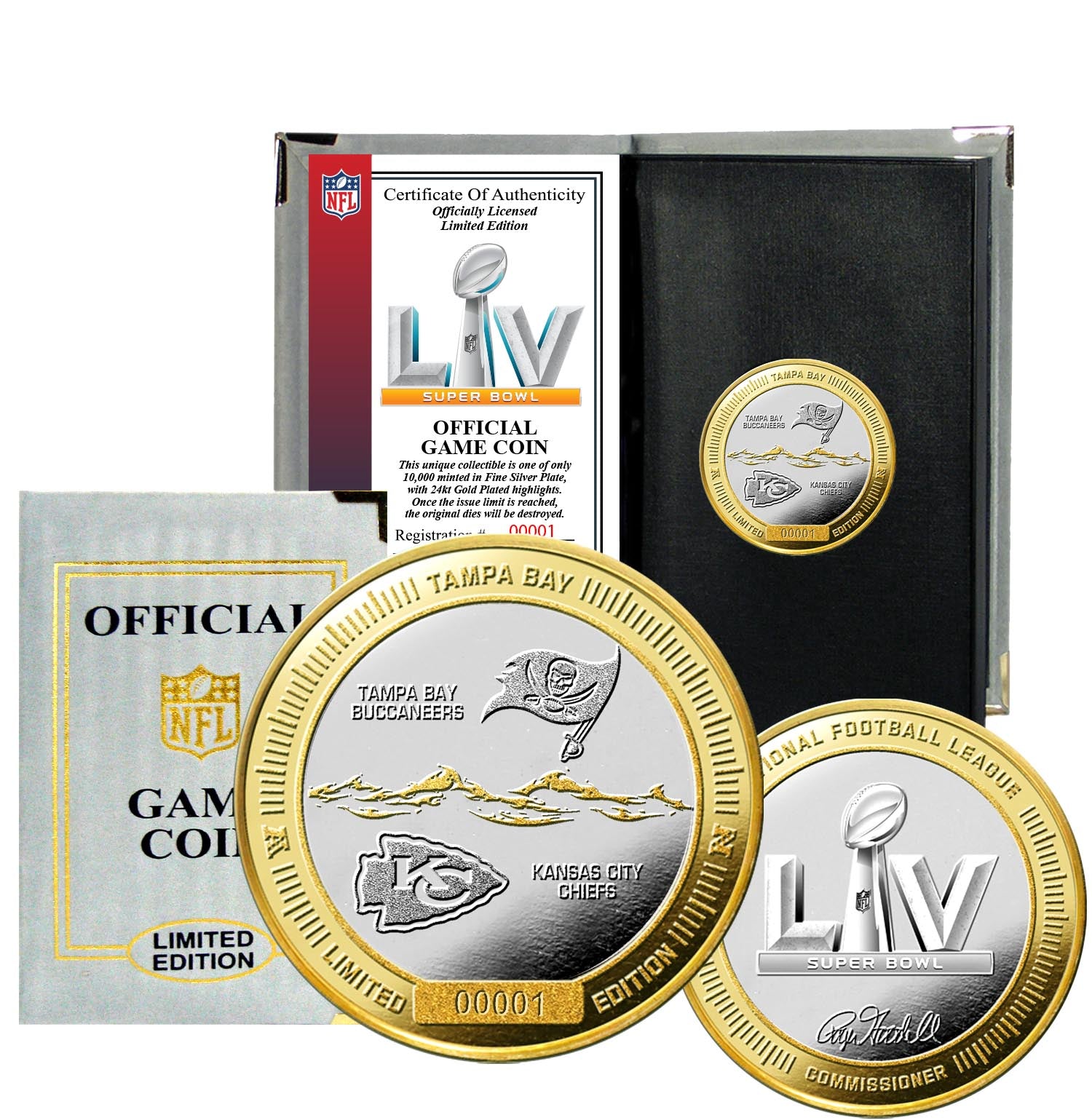 Super Bowl LV Tampa Bay Buccaneers vs Kansas City Chiefs Commemorative Gold & Silver Two-Tone Flip Coin - Perfect for Game Day, Collectors & Sports Memorabilia Fans