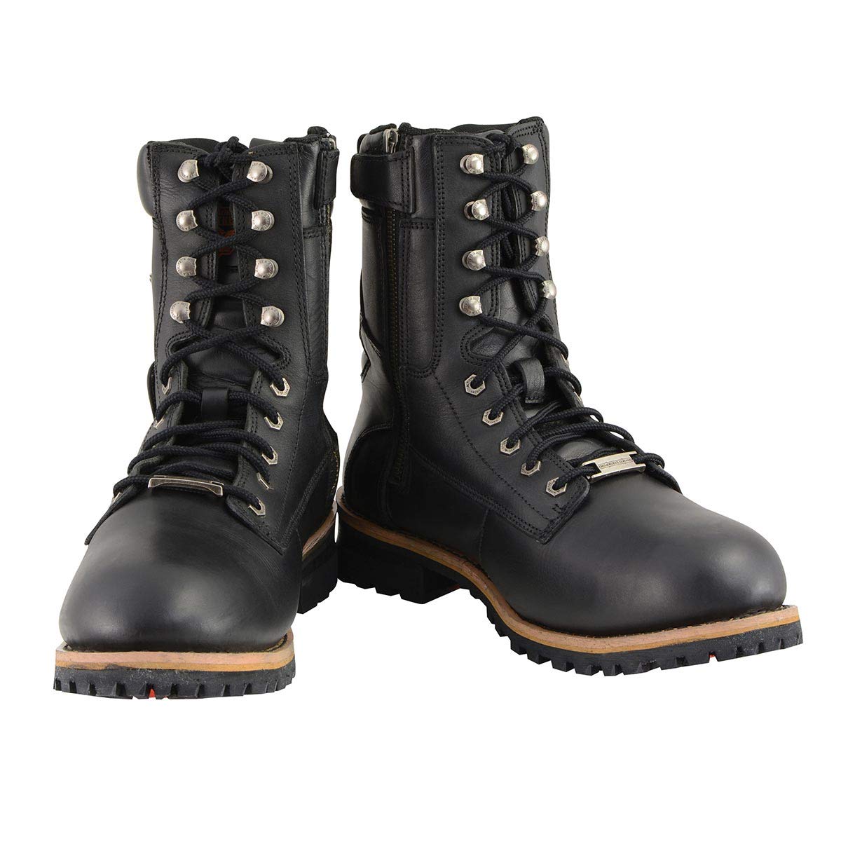 Milwaukee Leather Men's Classic Side Zip Boots - Durable Work & Casual Boots for Outdoor, Motorcycle & Everyday Wear