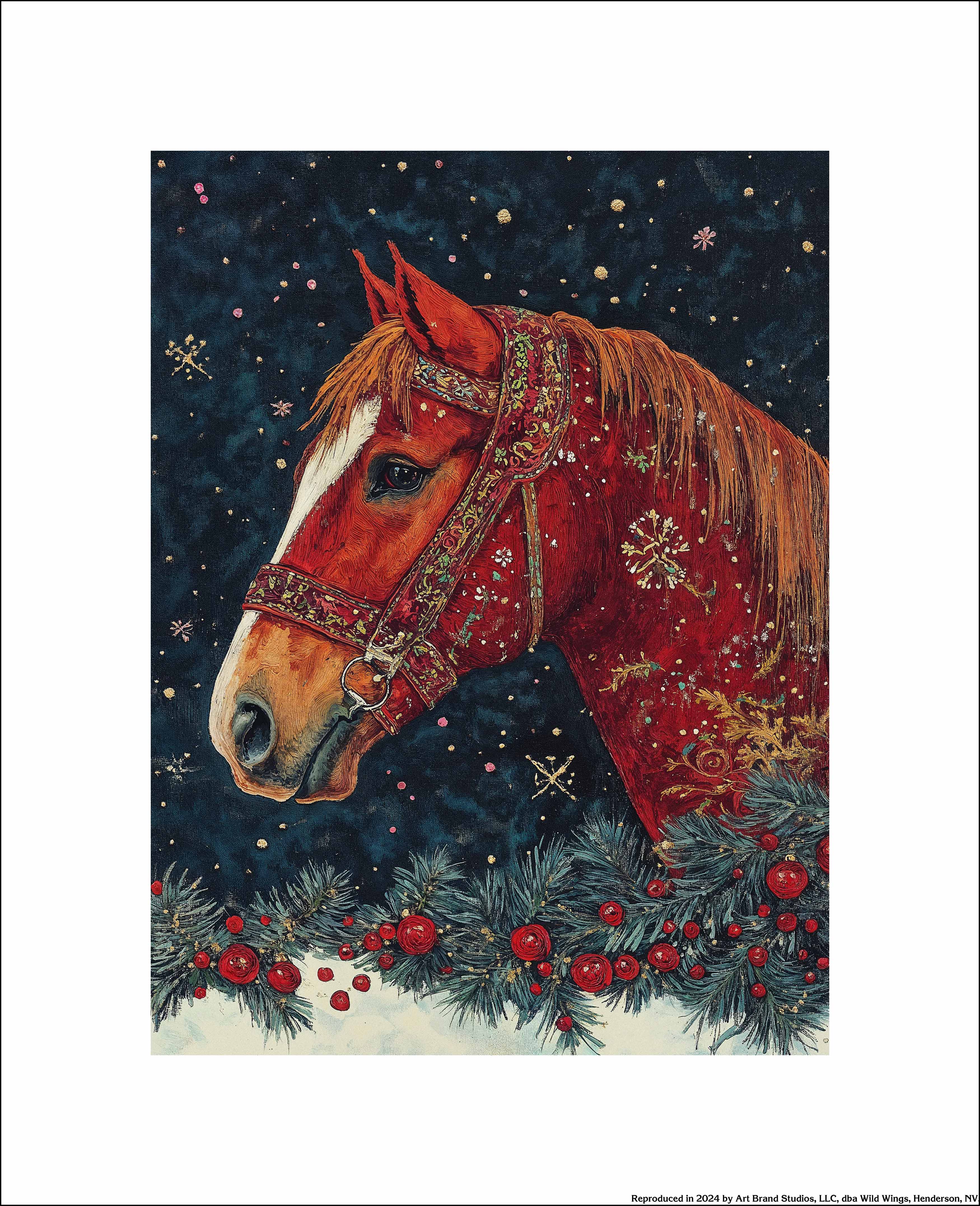 Candycane Canter Art Prints - Whimsical Christmas Horse Wall Decor for Home, Office & Holiday Gift Giving