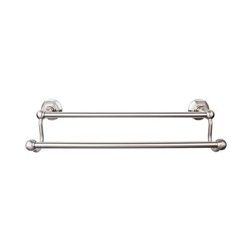 Top Knobs ED7BSNB 18-Inch Edwardian Double Towel Bar in Satin Nickel - Elegant Bathroom Towel Holder for Modern and Traditional Home Decor