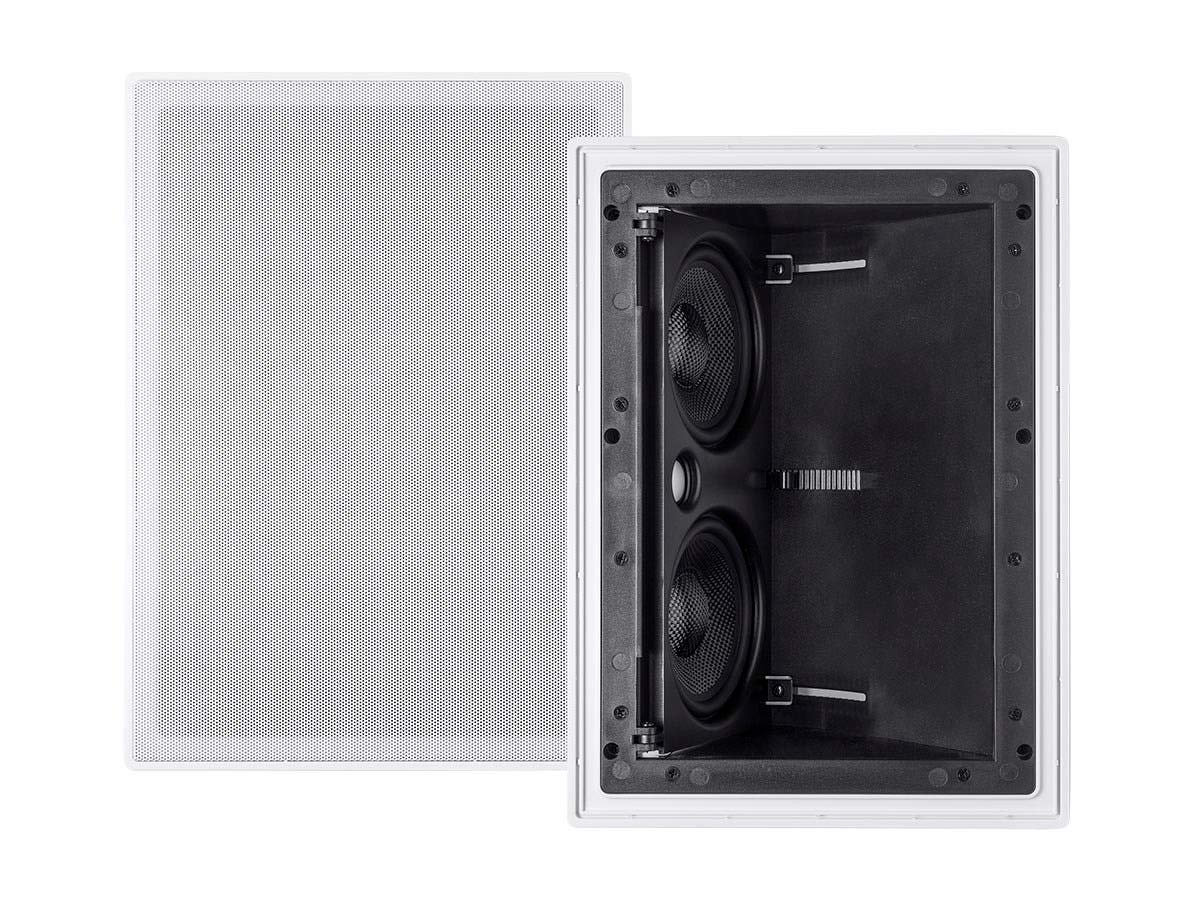 Monoprice Alpha In-Wall Surround Speaker - Dual 5.25 Inch Carbon Fiber Woofer, 2-Way Vari-Angle Design (Single) - Perfect for Home Theater and Dolby Atmos Surround Sound Systems