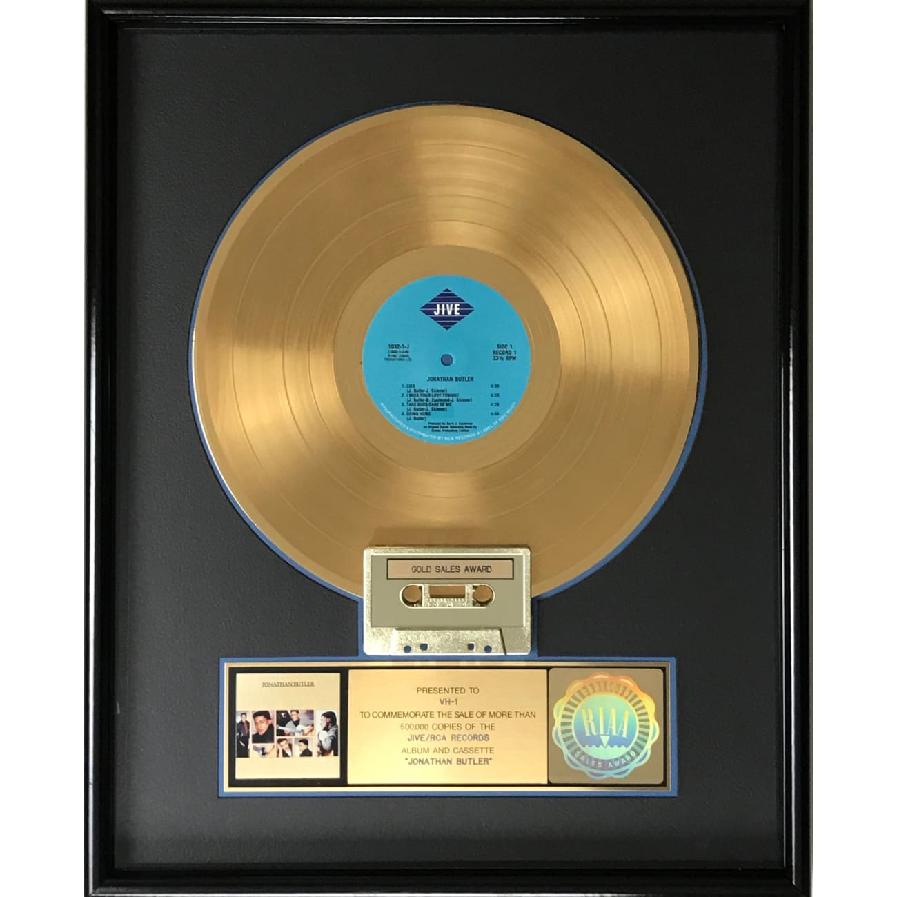 Jonathan Butler Debut RIAA Gold Album Award - Certified Music Collectible for Fans & Memorabilia Enthusiasts - Perfect for Display in Music Rooms, Home Theaters & Collector Showcases
