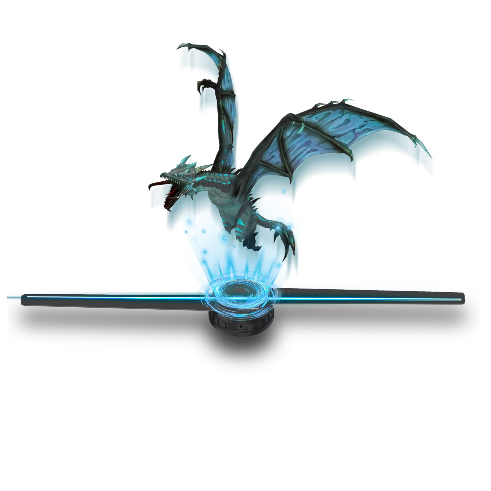 Missyou 50CM 3D Holographic Fan - 19.7 Inch HD LED Hologram Projector with Remote, WiFi & Bluetooth | Perfect for Christmas Tree Displays, Advertising & Home Decor | Stunning Visual Effects for Events & Retail Stores