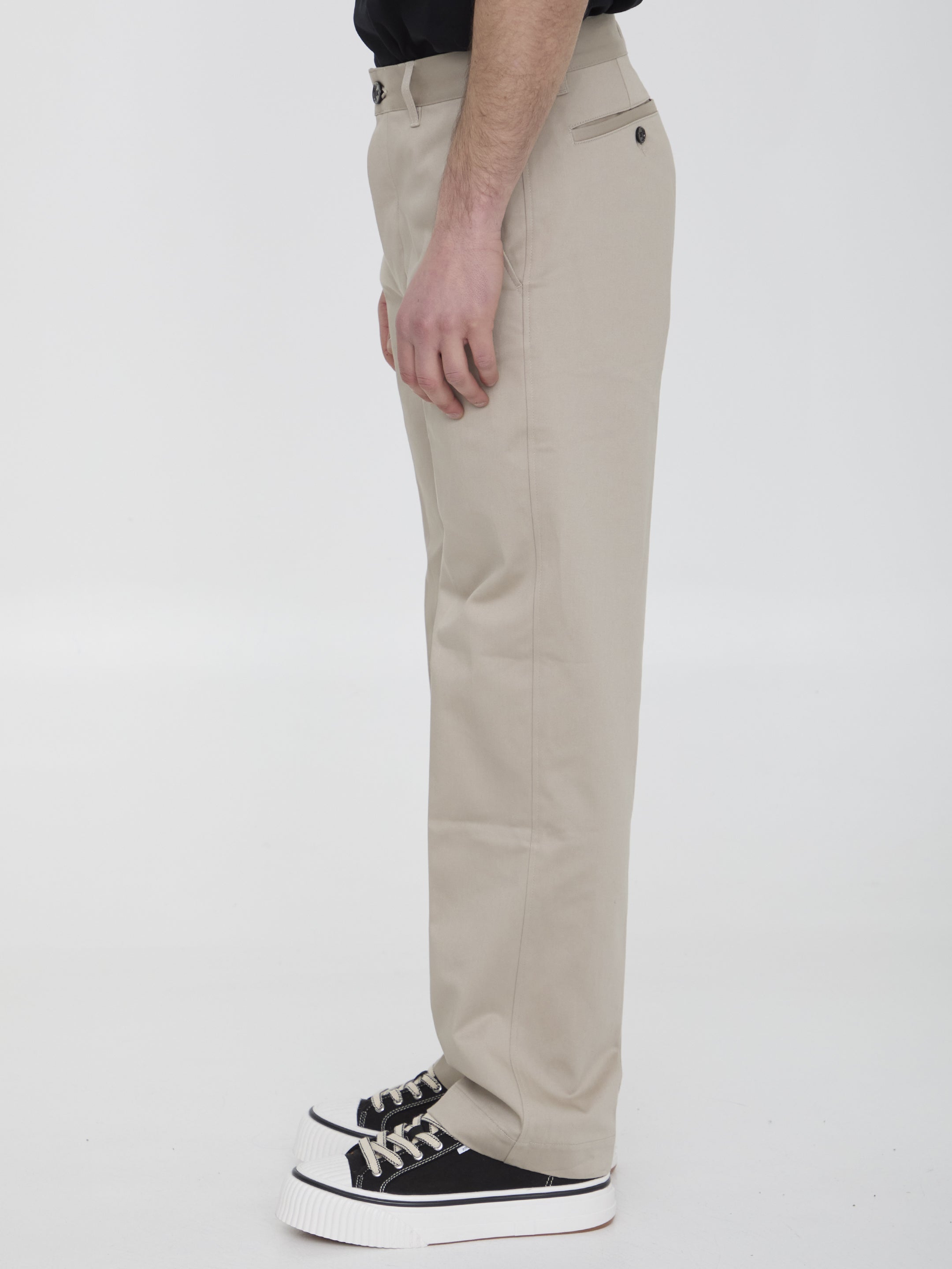 Ami Paris Men's Classic Chino Pants - Slim Fit Casual Trousers for Work & Weekend Wear | Comfortable Cotton Blend Pants for Business Casual & Smart Outfits