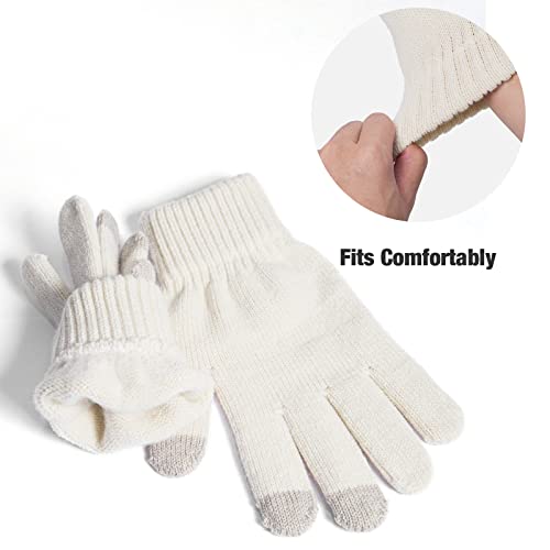 Cozy Fleece Lined Cable Knit Beanie Hat, Scarf & Gloves Set for Women & Men - Winter Warm Accessories for Skiing, Snowboarding & Outdoor Activities