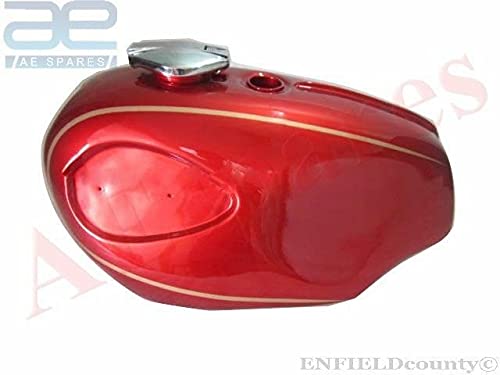 Vintage BSA A65 Spitfire Firebird 1960s Cherry Red Gas Fuel Tank with Cap - Classic Motorcycle Restoration Part for British Bike Enthusiasts