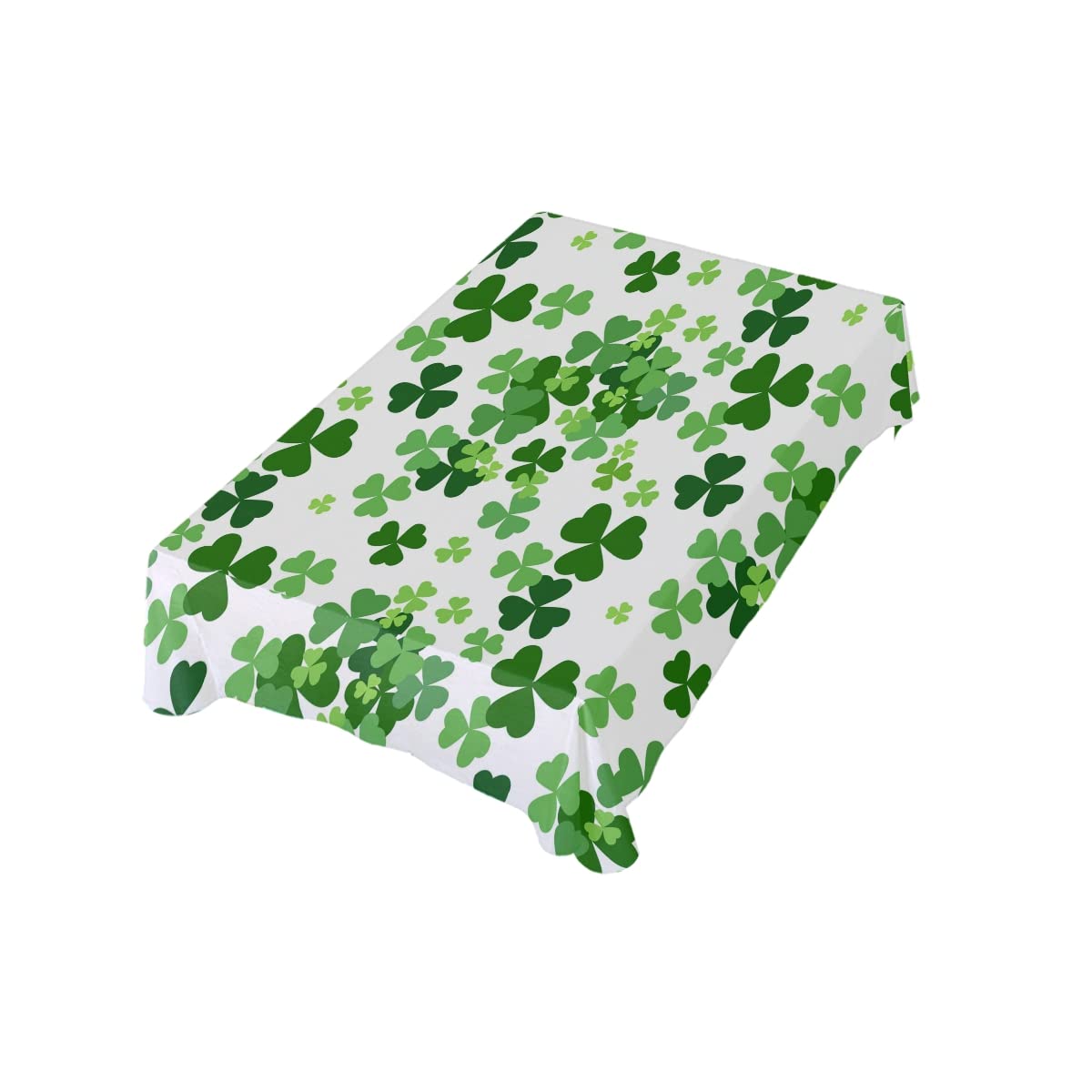 Lucky Clover Shamrocks Square Tablecloth - Modern Rectangle Table Linen Cover for Kitchen, Dining Room, Party & Home Decor - Perfect for St. Patrick's Day, Irish Themed Events & Everyday Dining