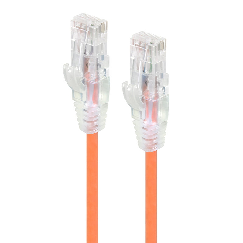 Ultra Slim Cat6 Ethernet Cable 28AWG UTP High-Speed Network Cable for Gaming, Streaming & Office - Orange (Alpha Series) - Perfect for Home, Office & Data Centers