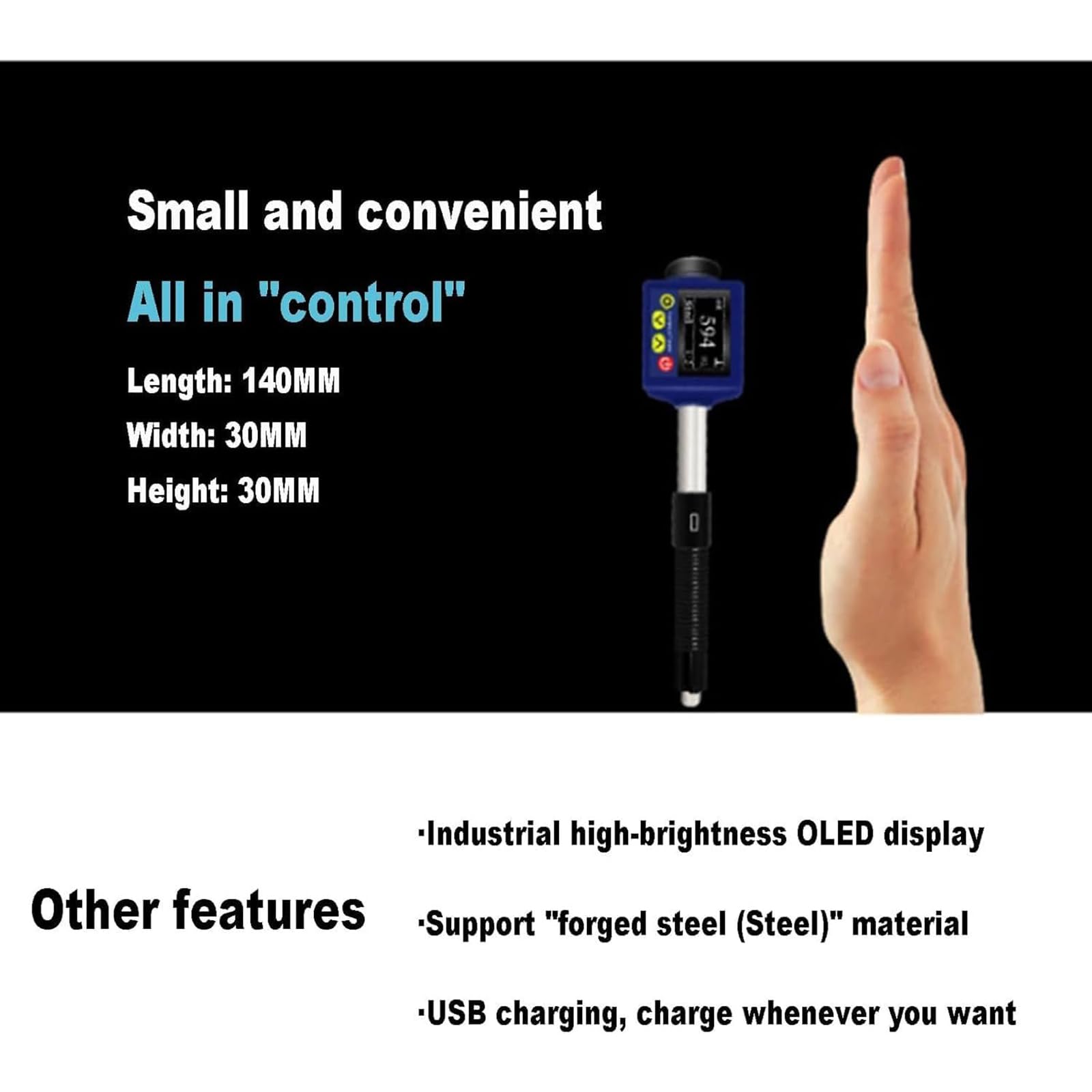 Portable Digital Pen Hardness Tester - High Precision 360° Measurement with ±0.5% Accuracy (HLD=800) | 0.8% Repeatability | Ideal for Chemical Labs & Manufacturing Plants | Perfect for Quality Control & Material Testing