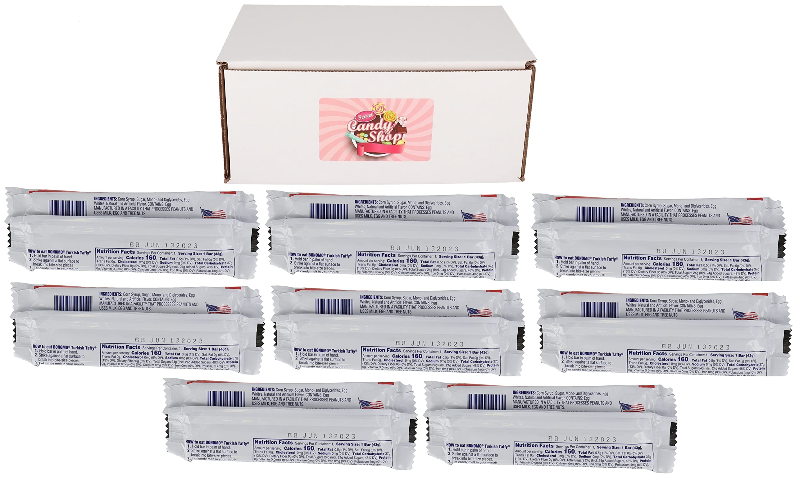 Bonomo Turkish Taffy Candy - Vanilla Flavor (Pack of 8) | Chewy, Stretchy Classic Candy | Perfect for Parties, Gifts & Nostalgic Treats