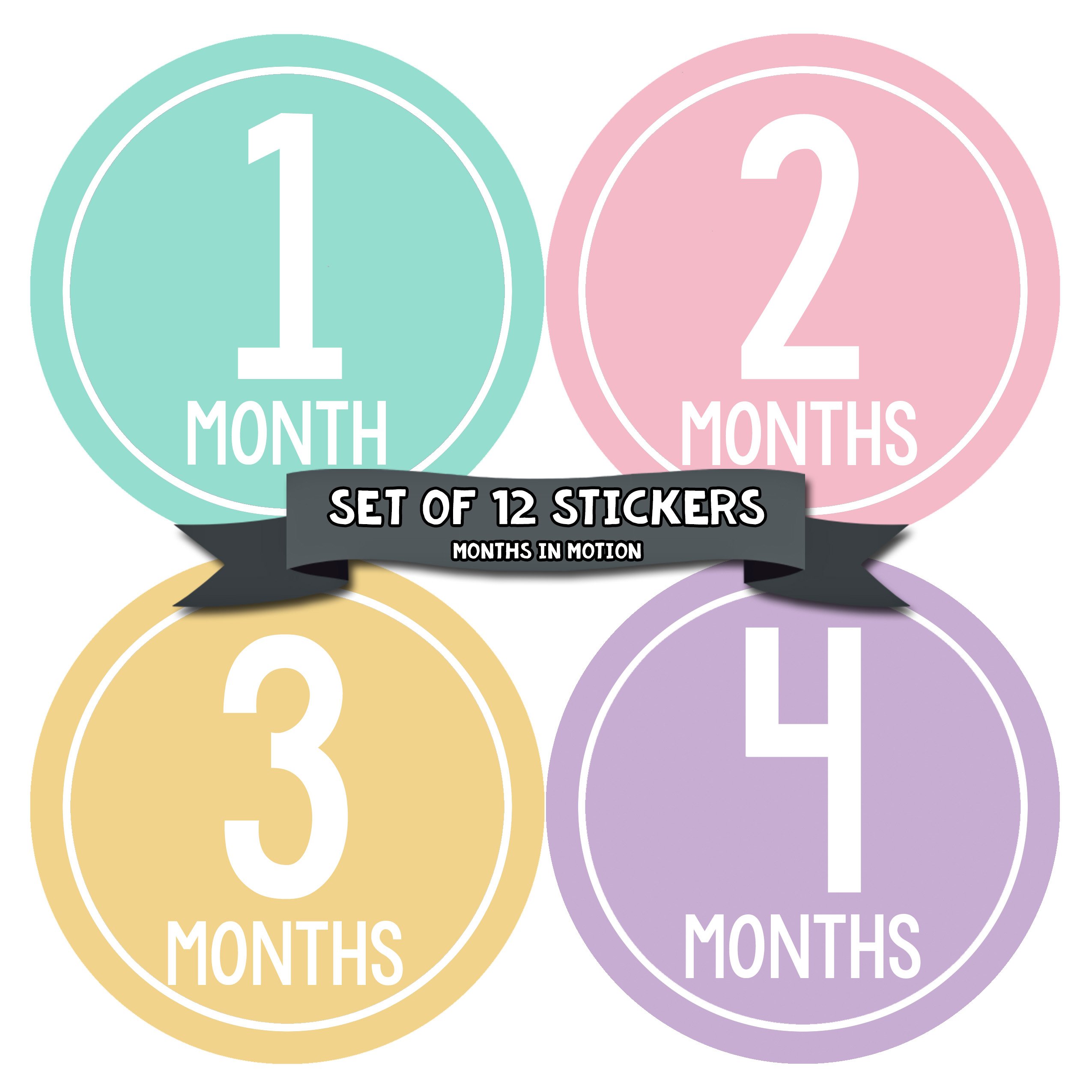 Baby Monthly Milestone Stickers for Newborn Girls - Adhesive Belly Stickers for Tracking Growth & Development - Perfect for Baby Photo Shoots, Scrapbooking, and Memory Keepsakes