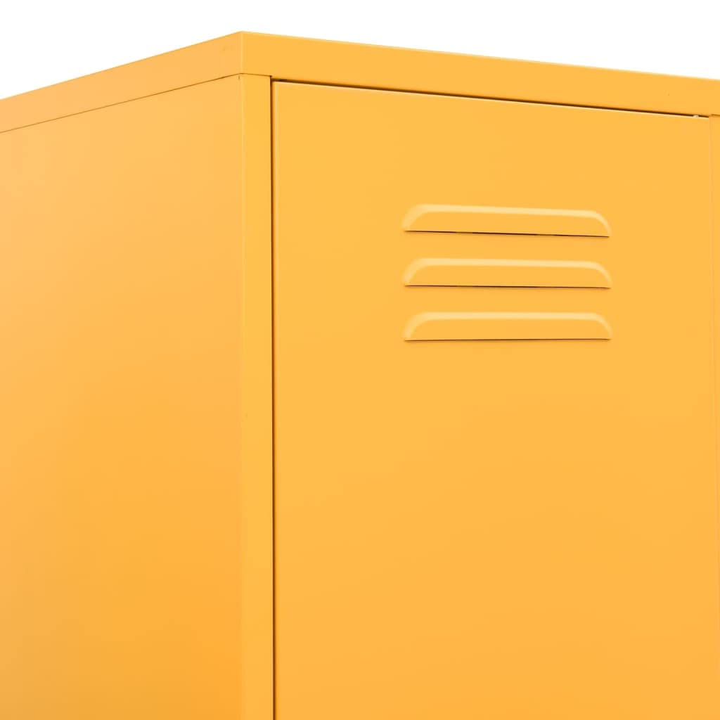 Mustard Yellow Steel Storage Cabinet 13.8