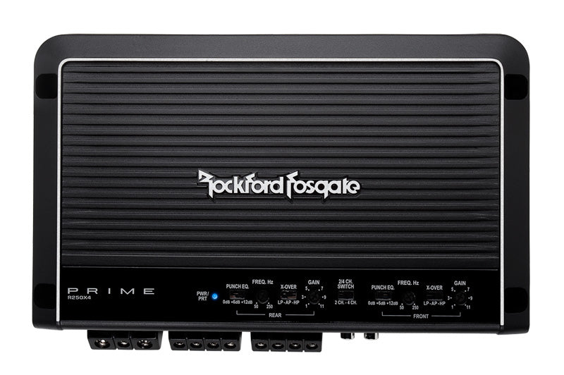 Rockford Fosgate R250X4 Prime 4-Channel Amplifier - 50W x 4 Car Audio Amp for Clear Sound | Perfect for Car Stereo Upgrades & Truck Audio Systems