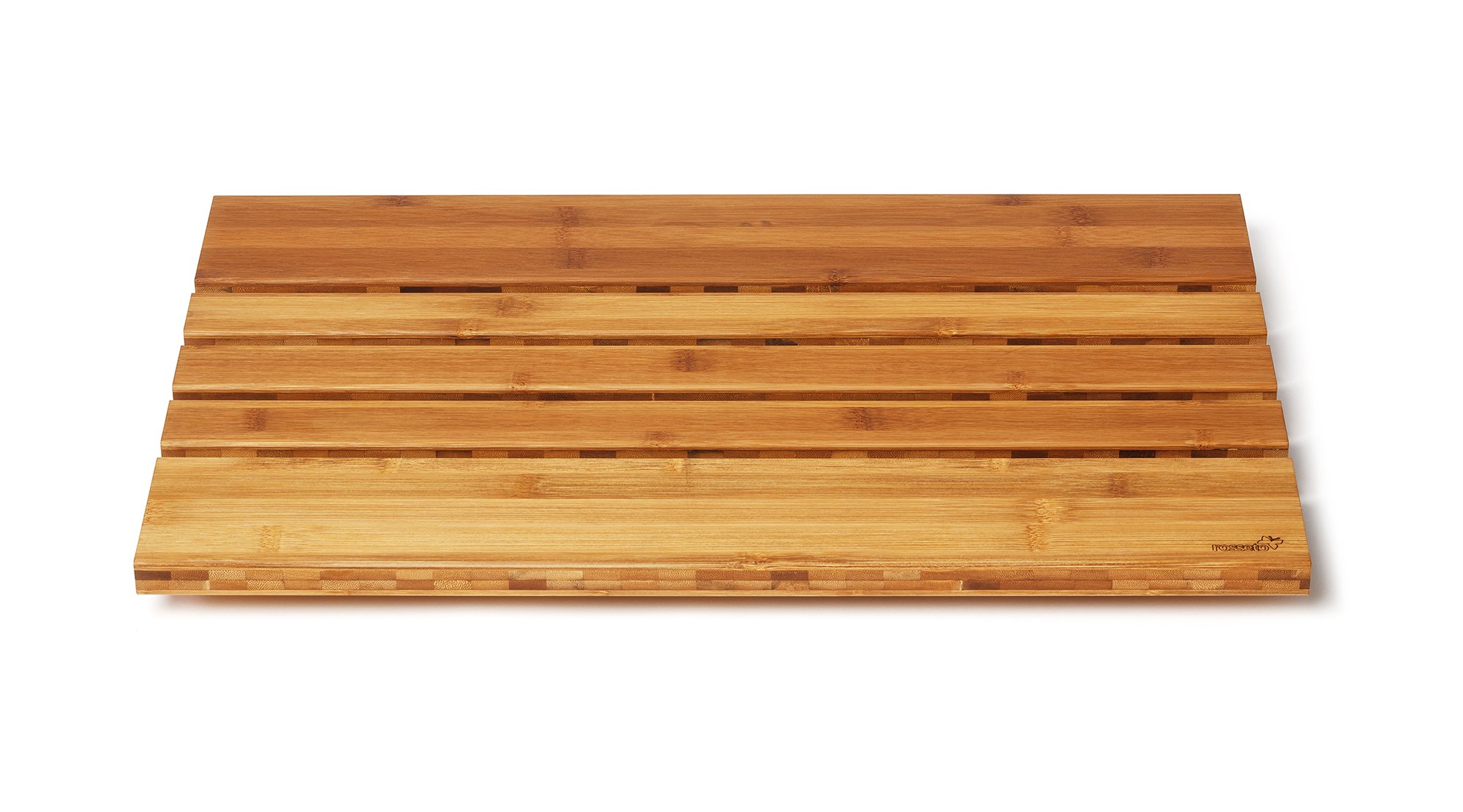Rosseto BP004 Premium Bamboo Slatted Bread Board - Perfect for Slicing, Serving & Storing Bread, Cheese, and Charcuterie - Ideal for Kitchens, Bakeries & Charcuterie Boards