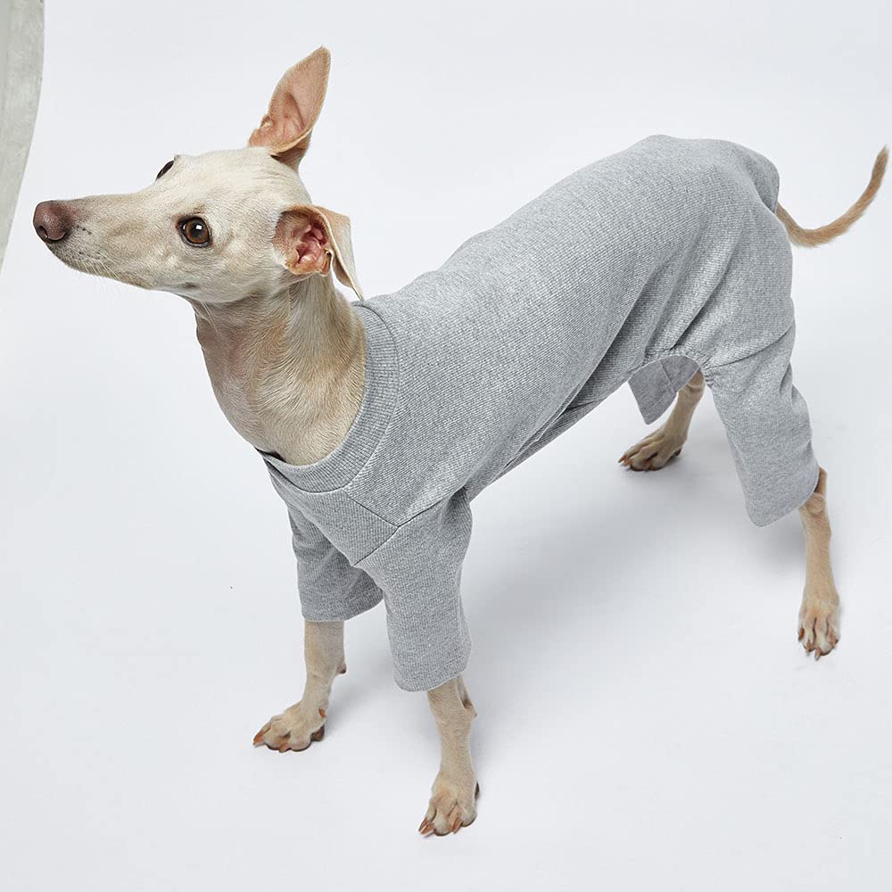 **Soft Stretchable Dog Pajamas for Small Dogs - Cozy Onesie Jammies, Dog Shirt & Bodysuit (Large, Basic Gray) - Perfect for Indoor Lounging & Sleepwear**