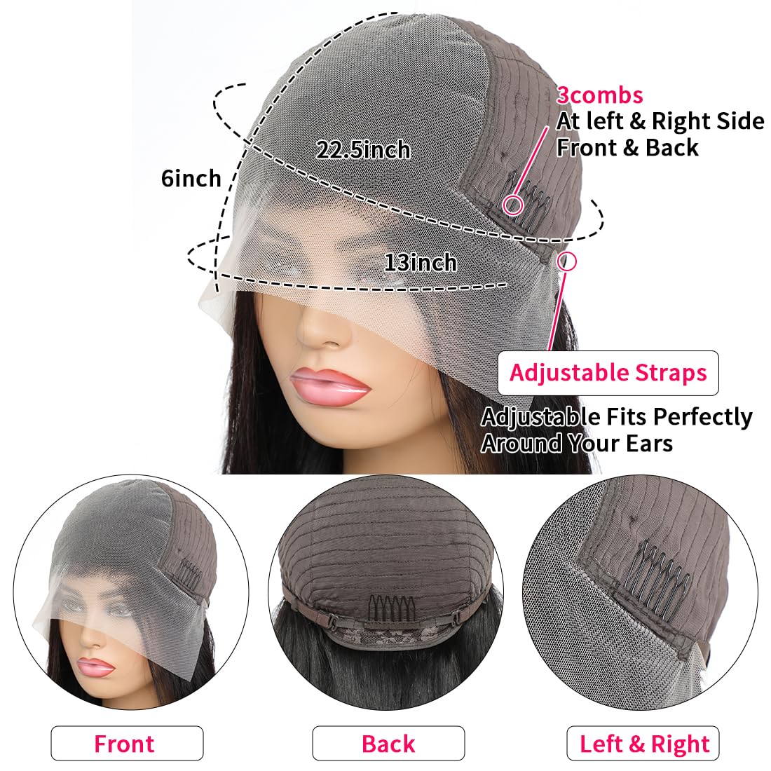 13x6 Deep Wave Lace Front Wigs Human Hair - 180% Density HD Transparent Lace Frontal Wig with Pre-Plucked Hairline & Baby Hair - Natural Black Color (30 Inch) - Perfect for Daily Wear, Cosplay, and Special Occasions