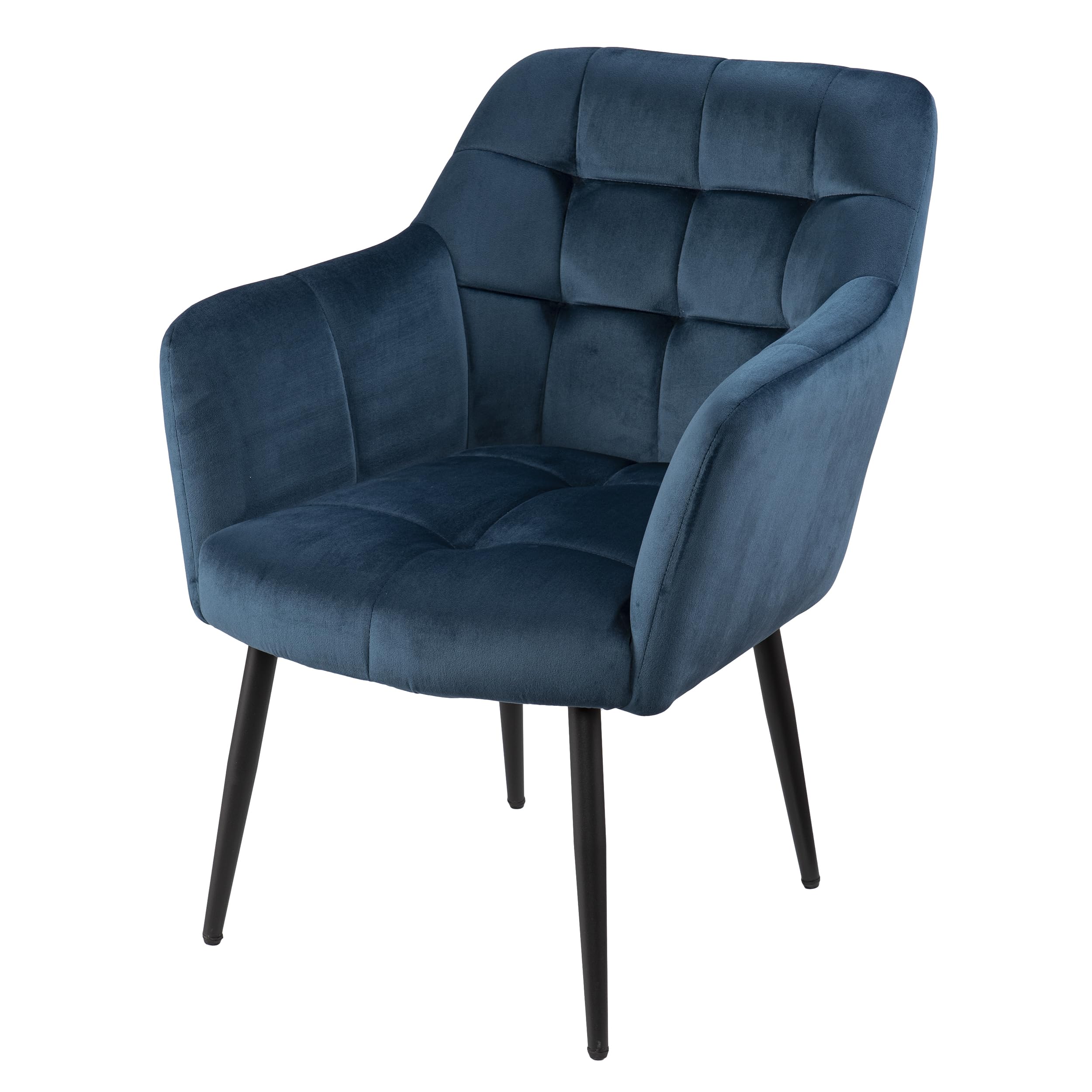SEI Furniture Trevilly Upholstered Accent Chair - Modern Blue Velvet Living Room Chair for Home Decor, Lounge & Reading Nook