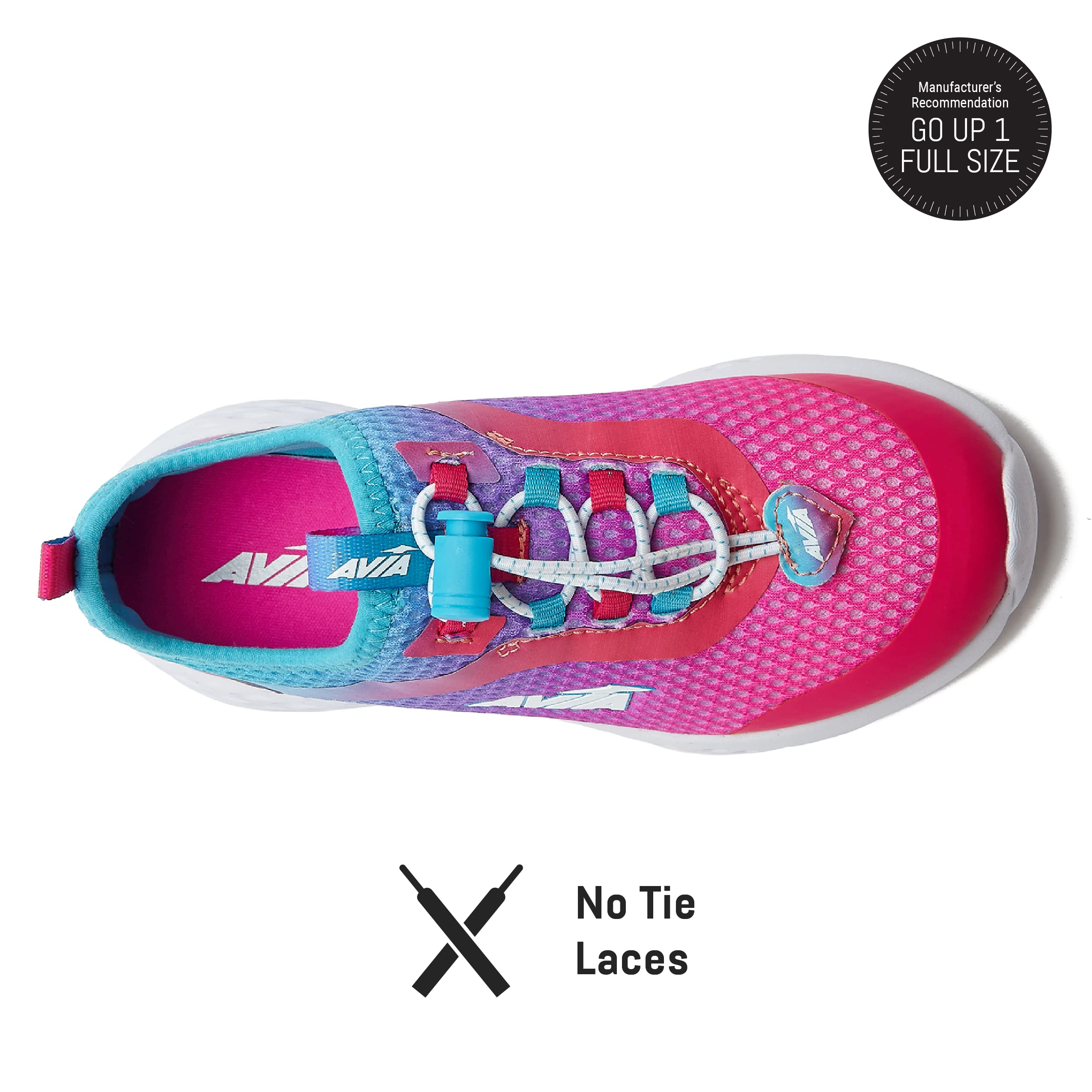 Avia Avi Spirit Slip-On Girls' Sneakers - Lightweight Breathable Tennis Shoes for Girls, Athletic Running Shoes - Toddler to Big Kid Sizes 11-6 - Perfect for School, Sports & Casual Wear