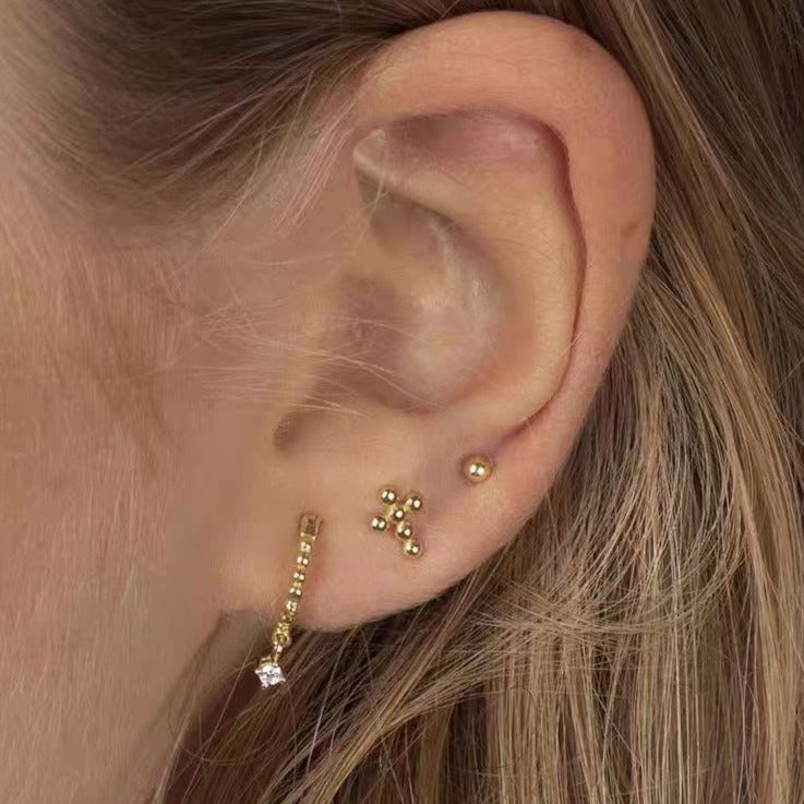 20G Skeleton Barbell Stud Earrings - Helix & Daith Piercing Jewelry for Men & Women | Gothic Punk Style Body Jewelry for Cartilage, Tragus, or Conch Piercings | Perfect for Everyday Wear & Alternative Fashion
