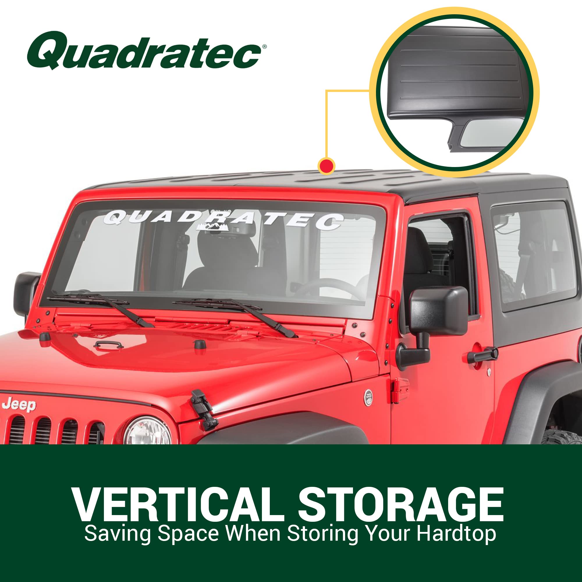 Quadratec Deluxe Hardtop Storage Hoist & Cart for Jeep Wrangler JL & JK (2007-2023) - Space-Saving Hard Top Stand with Wheels | Garage Organization & Jeep Accessories Storage Solution