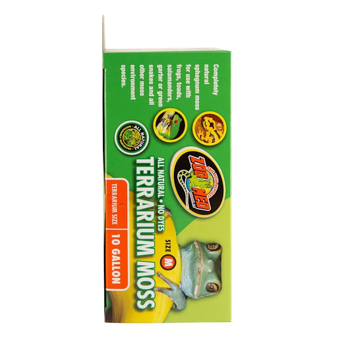 Premium Zoo Med All Natural Reptile Terrarium Moss Substrate - Ideal for Reptile Habitat, Terrarium Bedding & Vivarium Decor (10L) | Perfect for Frogs, Snakes & Lizards | Moisture-Retaining & Odor Control