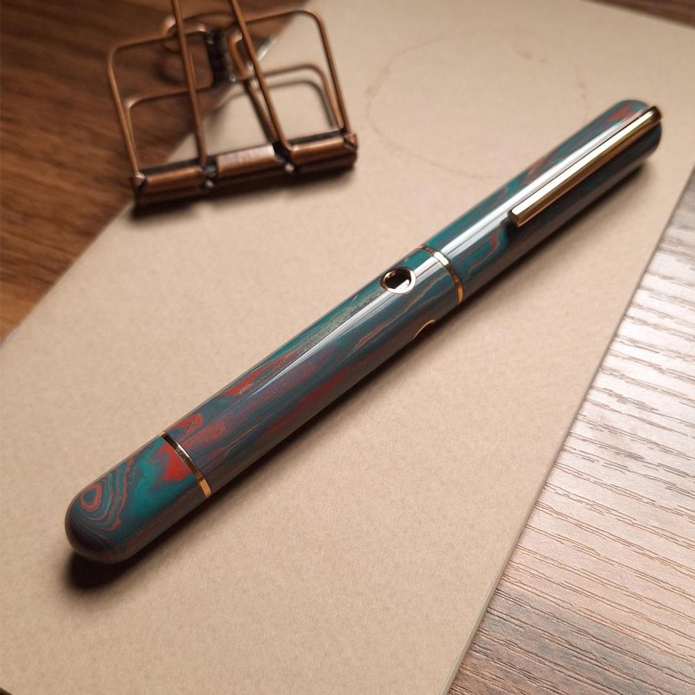 Nahvalur × Arty Nippon Verdigris Muse Fountain Pen - Premium Writing Instrument for Calligraphy, Journaling & Collectors