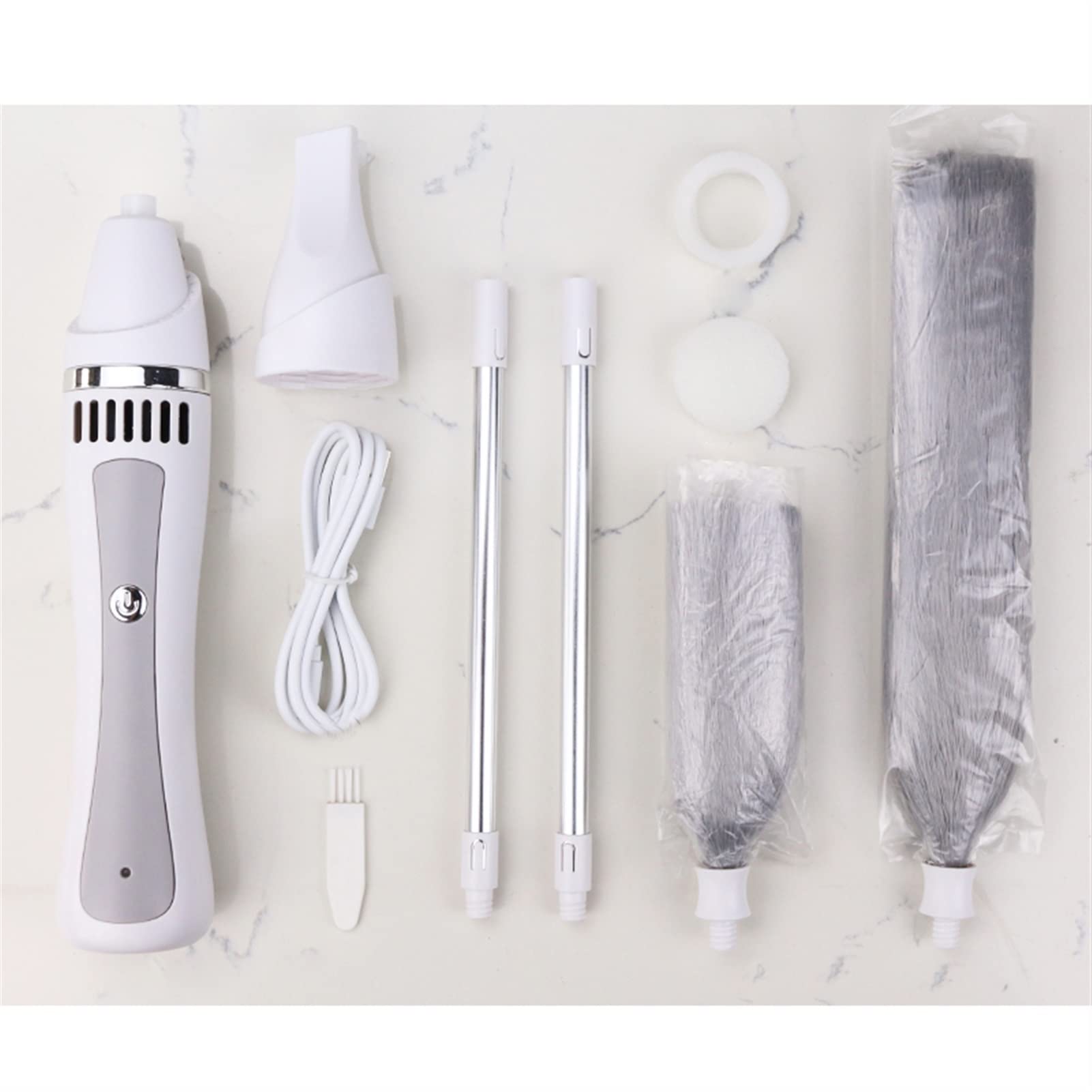 Electric Spin Duster - Adjustable Feather Duster Brush for Dust Cleaning | Rechargeable Household Cleaning Tool with Rotary Scrubber | Perfect for Furniture, Ceiling Fans & Hard-to-Reach Areas