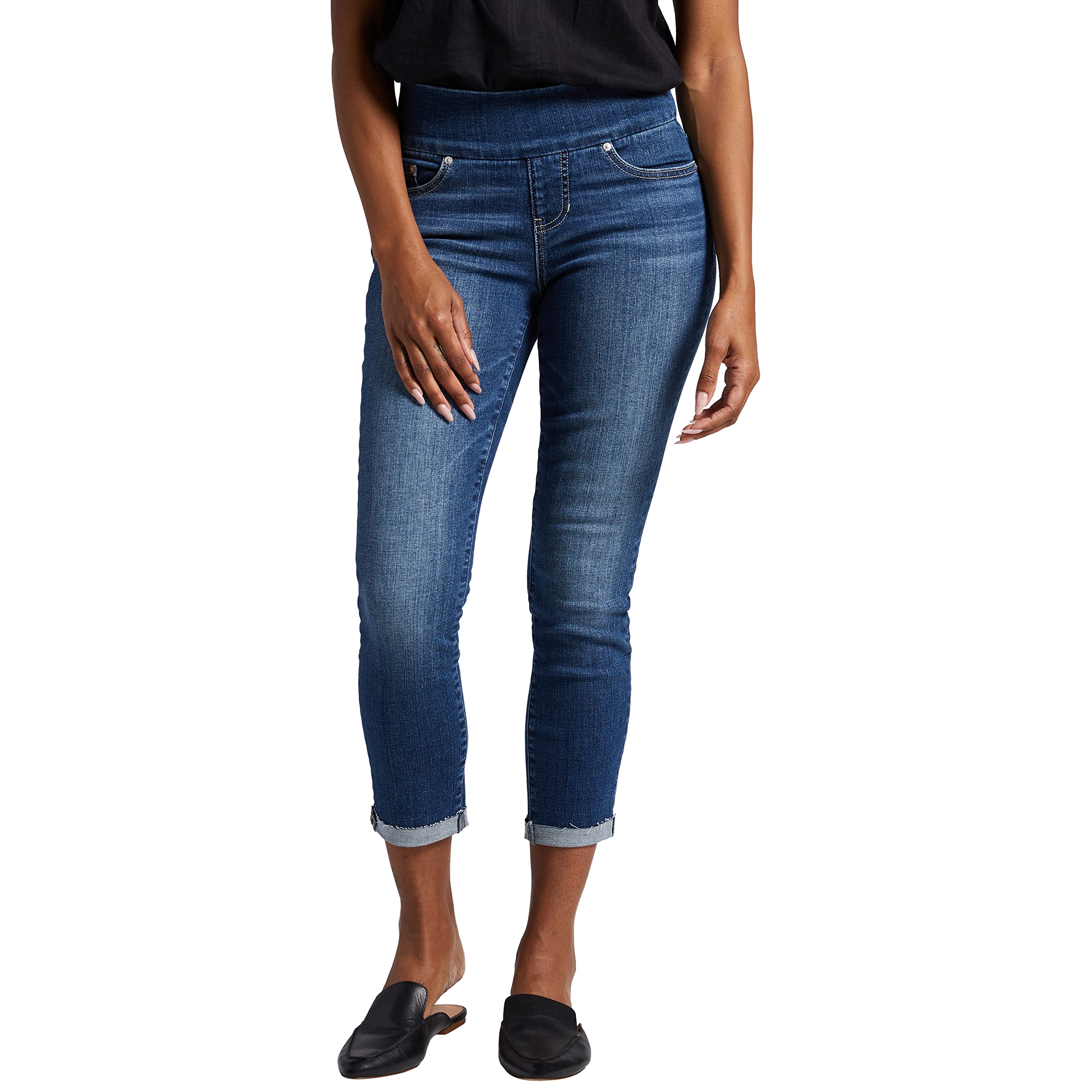Jag Jeans Women's Amelia Mid Rise Slim Ankle Pull-on Stretch Jeans - Comfortable & Stylish for Work, Casual Outings & Travel