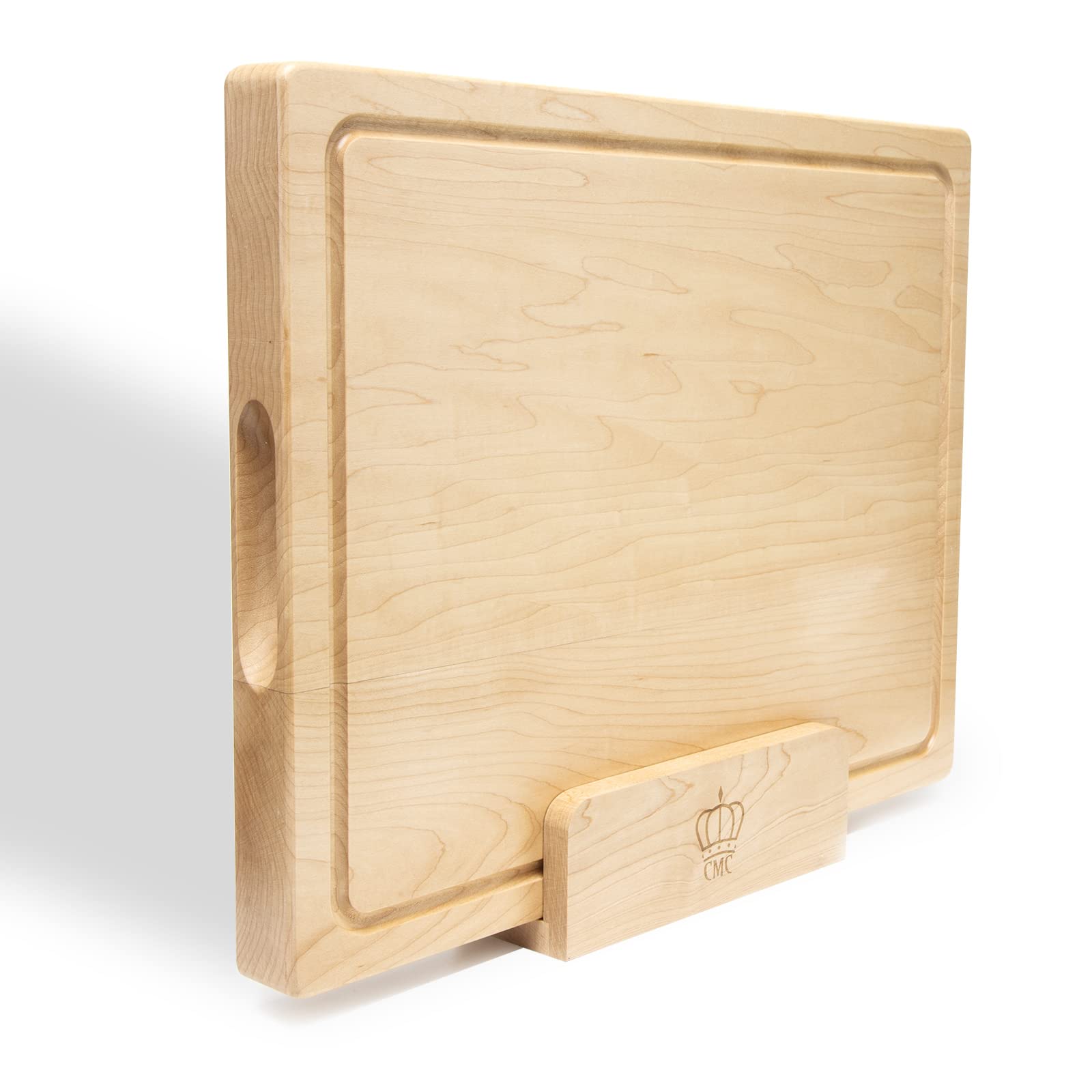 Premium Large Maple Wood Cutting Board - Reversible Thick Butcher Block with Handles & Juice Groove - Multipurpose Kitchen Chopping Board for Meat, Vegetables & Fruits - Perfect for Home Cooking, BBQ & Entertaining