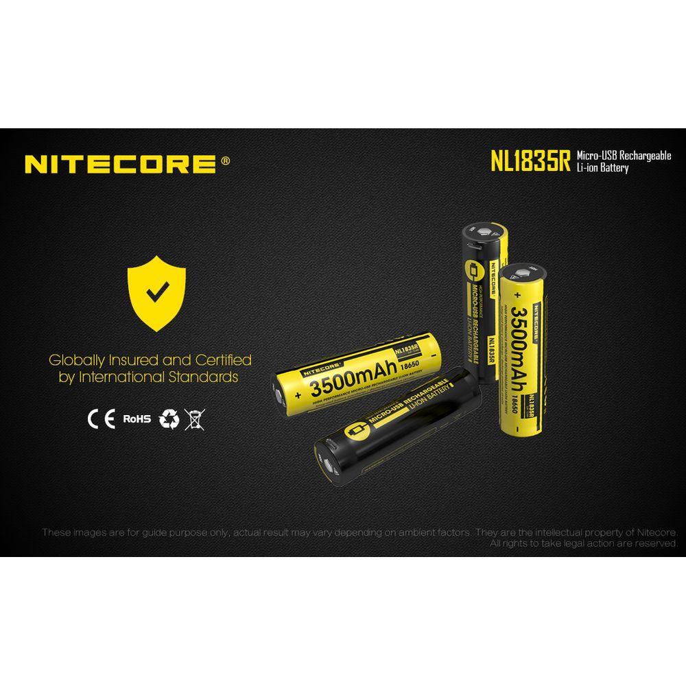 Nitecore NL1835R 3500mAh High Capacity Rechargeable 18650 Battery - Perfect for Flashlights, Vape Mods, and Portable Electronics
