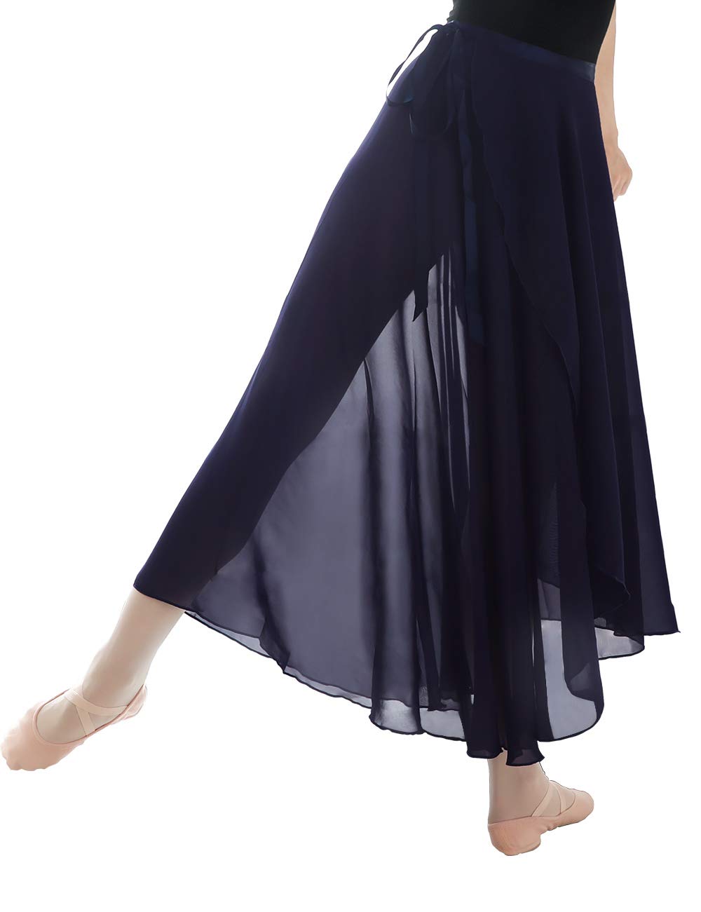 Elegant Women's Ballet Wrap Skirt - Long Sheer Dance Skirt for Ballet, Yoga & Performance - Perfect for Dance Classes, Stage Performances & Photoshoots