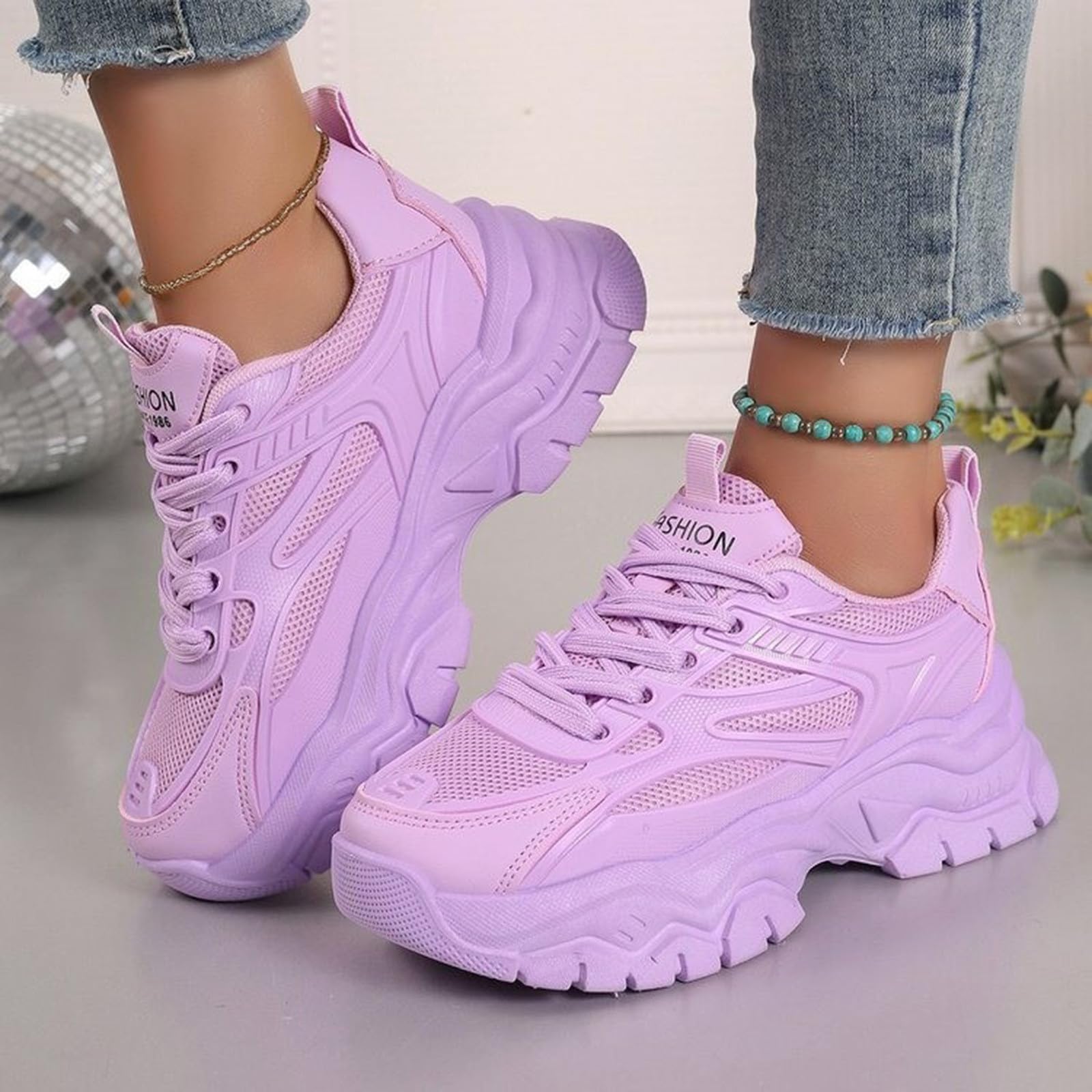 2025 Women's Fashion Sneakers - Lightweight Tennis Shoes for Gym, Workout & Walking | Non-Slip Breathable Mesh Design | Perfect for Running, Training & Casual Wear