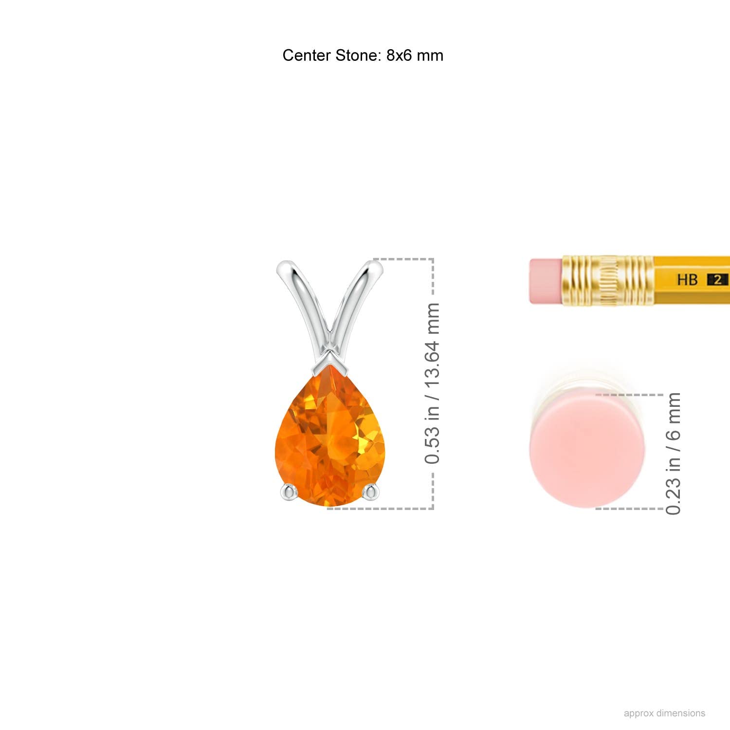 Angara Natural V-Bale Pear-Shaped Fire Opal Solitaire Pendant in Sterling Silver / 14K Solid Gold / Platinum | Elegant Jewelry Gift for Women, Perfect for Birthday, Engagement, Anniversary & Wedding | Ideal for Evening Events, Date Nights & Special Occasions