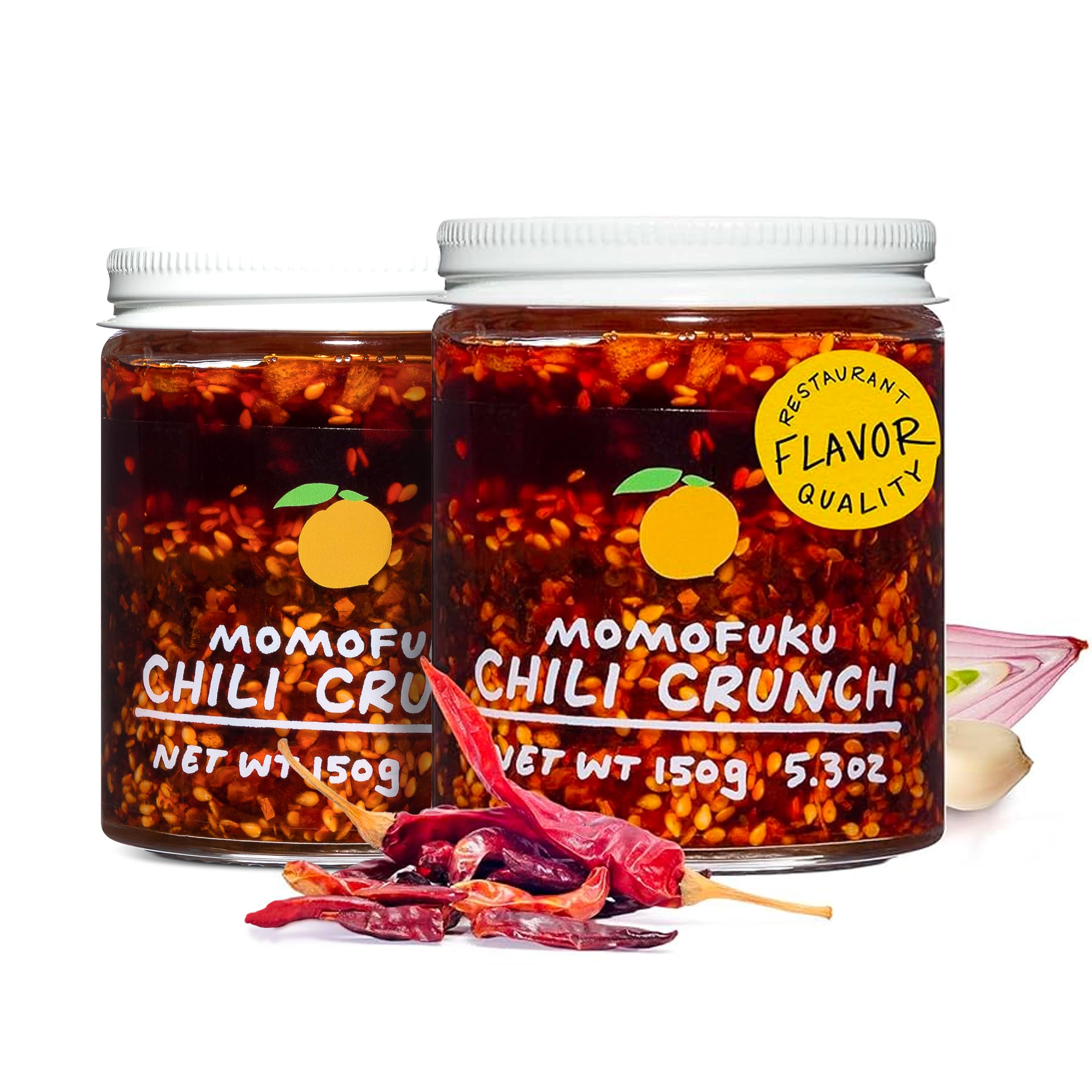 Momo.fuku Chili Crunch Hot Honey Sauce - 7.7 Oz (Pack of 6) | Spicy Sweet Condiment for Wings, Pizza, Ice Cream & Asian Dishes