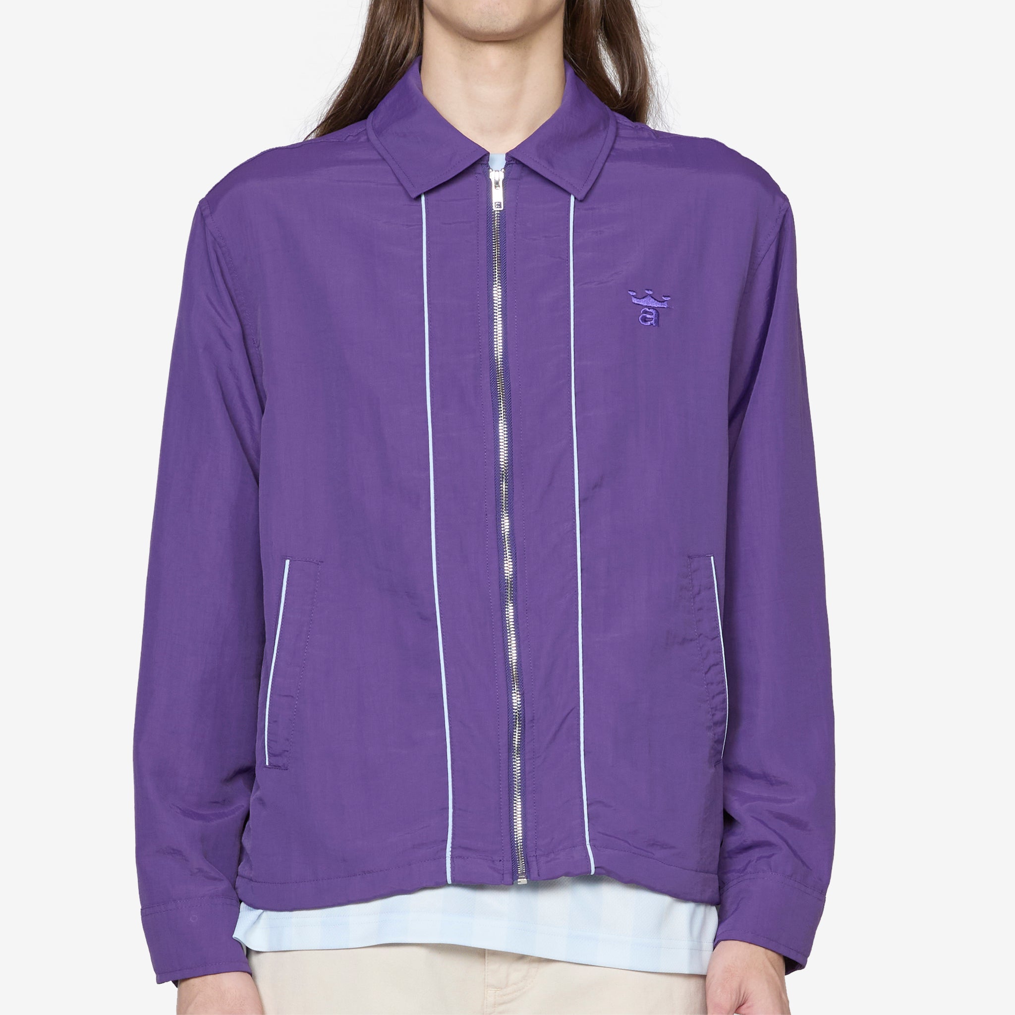 Classic Logo Coaches Jacket - Purple Windbreaker for Men & Women | Perfect for Outdoor Sports, Casual Wear & Team Uniforms