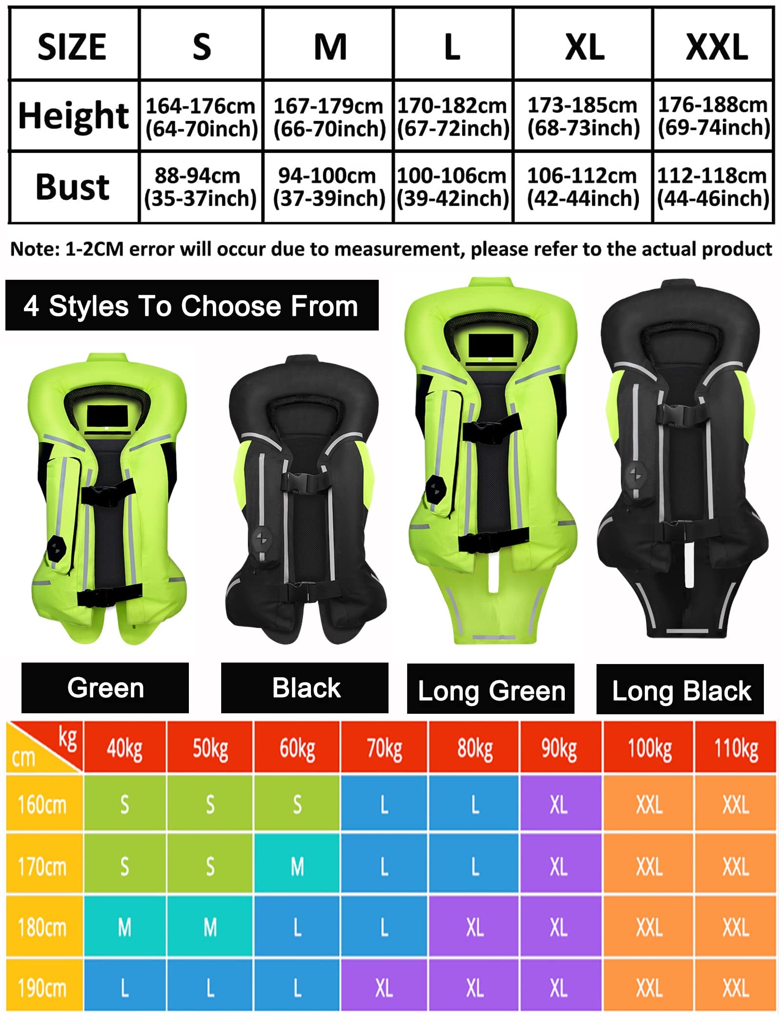 Motorcycle Airbag Vest for Men & Women - CE Certified Motocross Airbag Jacket with Reflective Strips for Safety | Riding Gear for Street & Off-Road Motorcycles | Perfect for Commuting, Racing & Adventure Tours