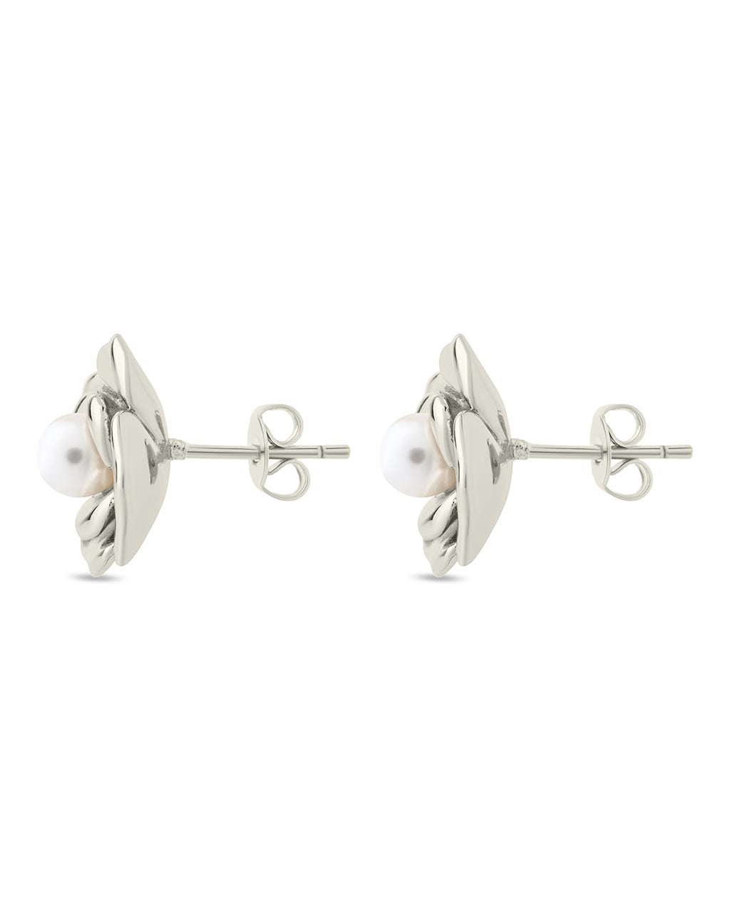 Rosa Pearl Flower Stud Earrings for Women - Elegant Floral Pearl Earrings for Daily Wear, Wedding, Party & Gift Giving