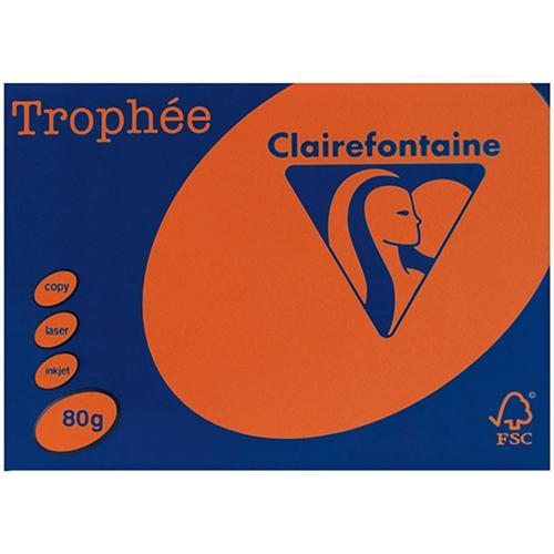 Premium A4 80gsm Trophee Paper - Bright Orange (Pack of 500 Sheets) for Office, School, Printing & Craft Projects