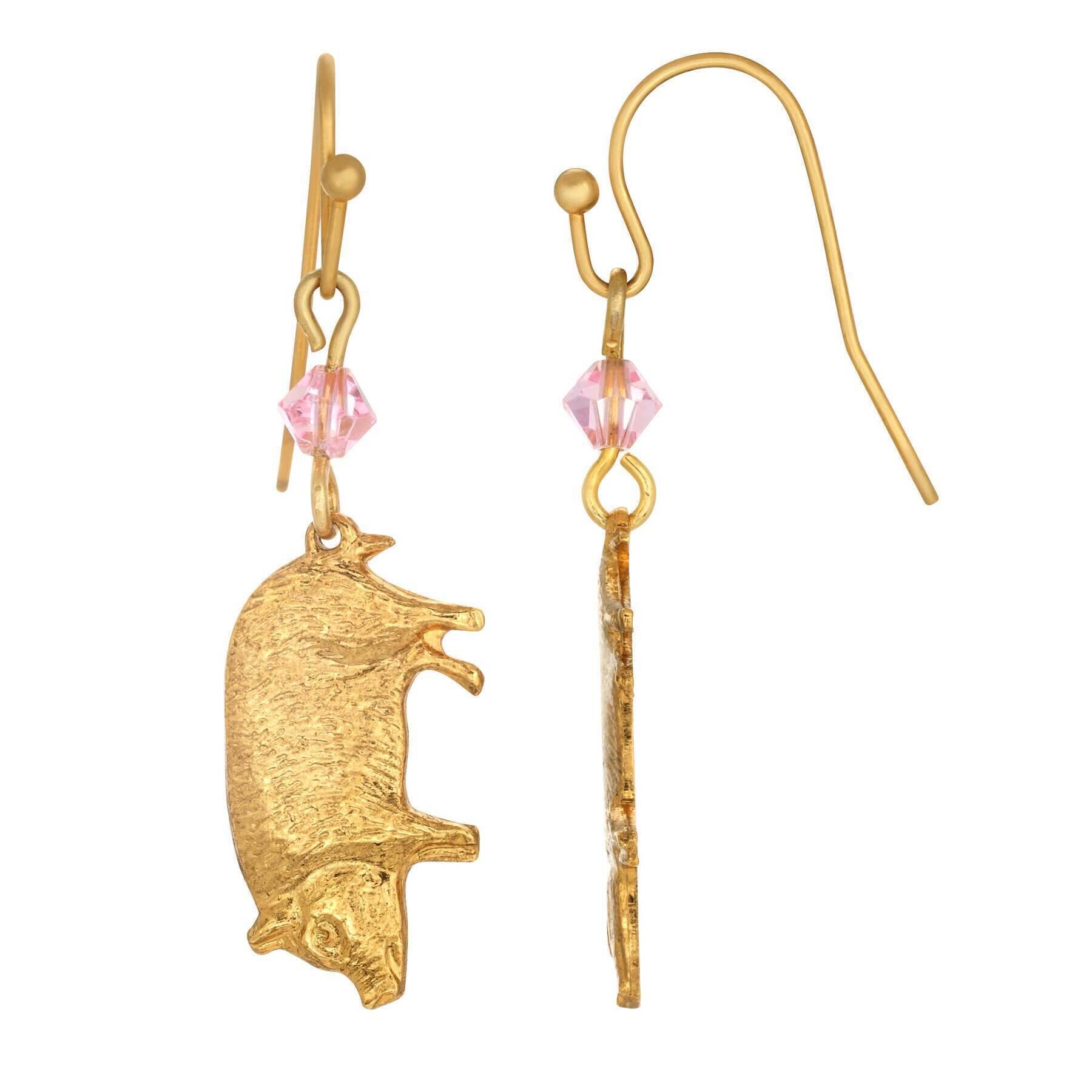 1928 Jewelry Light Rose Pink Crystal Pig Drop Earrings - Vintage Style Dangle Earrings for Women - Perfect for Parties, Weddings & Everyday Wear
