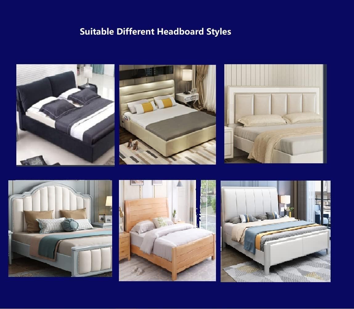 Stretch Headboard Slipcover - Queen Size (1.5m/43-67in) Navy Blue Jacquard Fabric Dustproof Protector for Upholstered Bed Headboards | Perfect for Bedroom Decor, Home Styling & Dust Protection