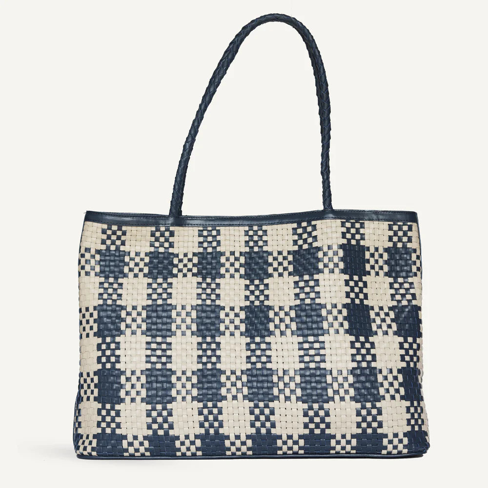 Bembien Gabrielle Bag - Blue Checkered Crossbody Purse for Women | Stylish & Lightweight Handbag for Everyday Use, Travel & Shopping