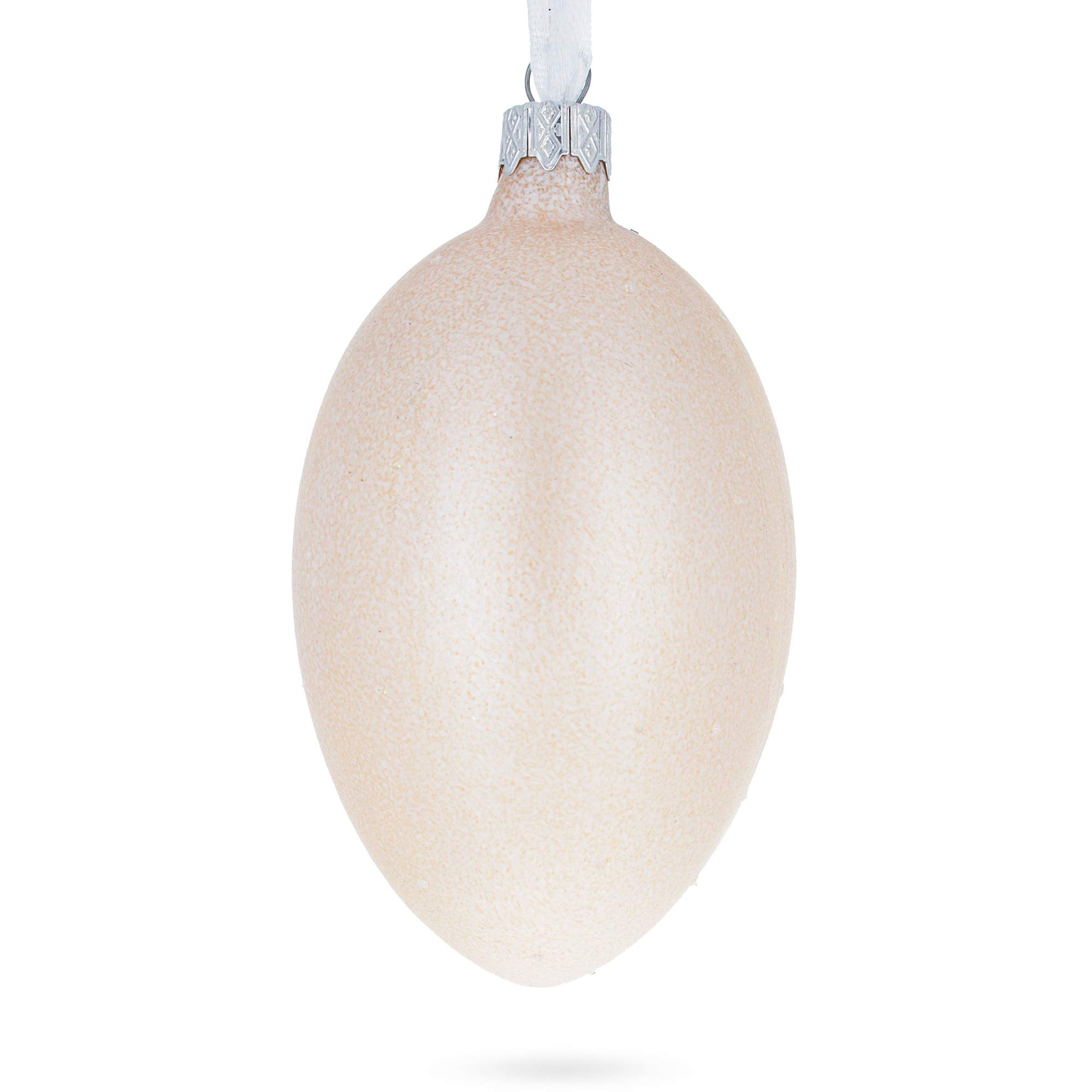 Louis-Francois Designer Jeweled Glass Egg Christmas Ornament - 4 Inch Handmade Holiday Decoration for Tree, Mantel & Festive Home Decor