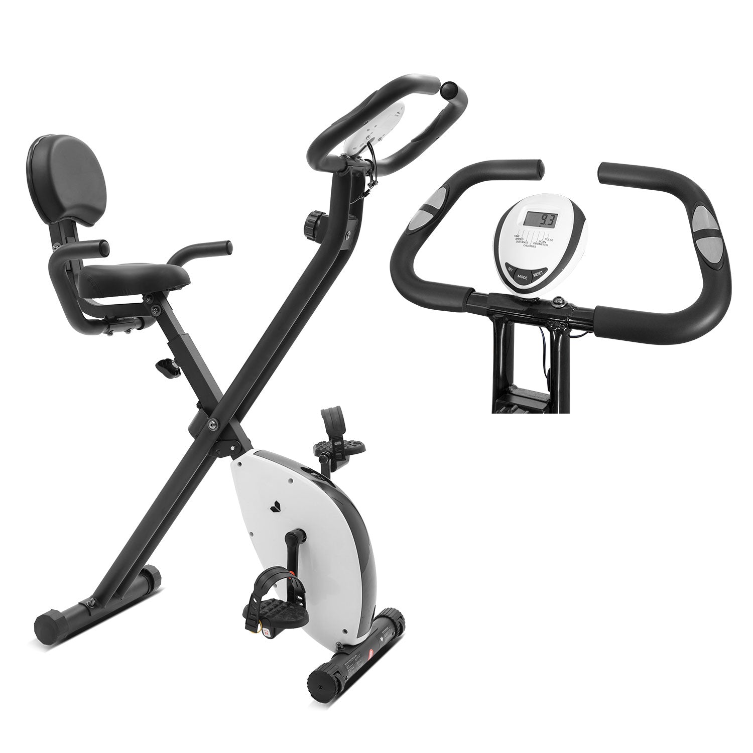 EXER 11 Folding Exercise Bike for Home Gym - Compact Stationary Bike with LCD Display & Adjustable Resistance - Perfect for Cardio Workout, Indoor Cycling & Small Spaces