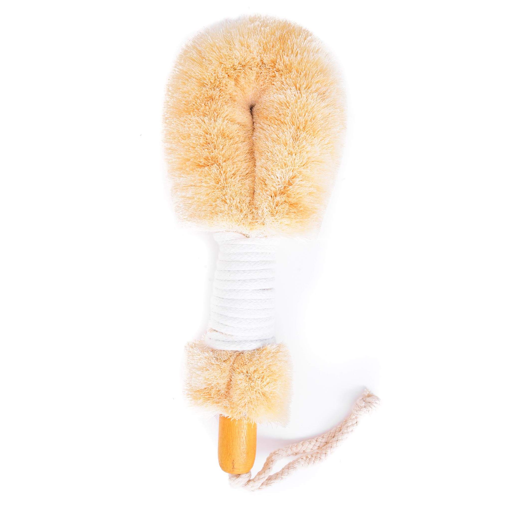 Premium Sisal Body Brush with White Handle - Medium Stiffness for Dry Brushing & Exfoliation - Perfect for Lymphatic Drainage, Cellulite Reduction & Skin Detox at Home or Spa