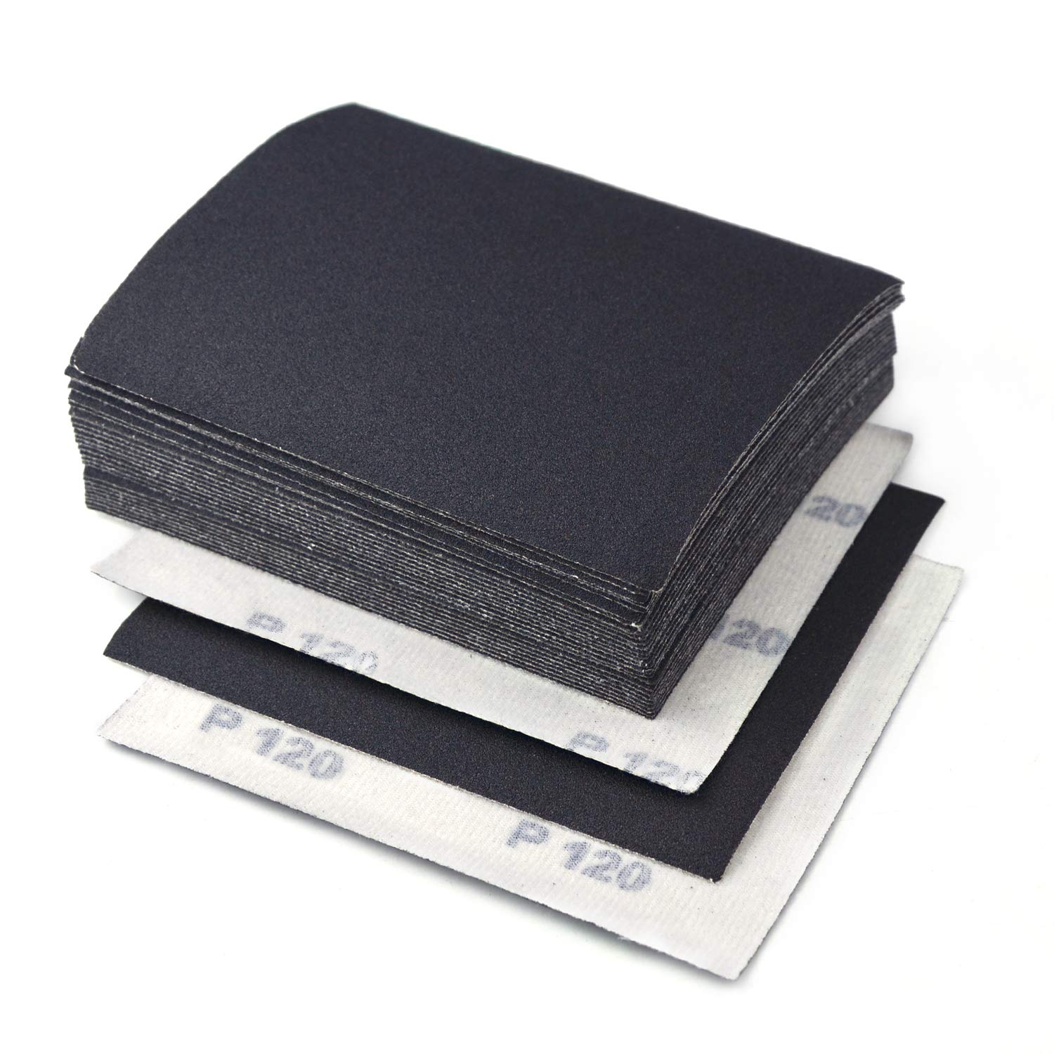 1/4 Sheet Sandpaper 120 Grit - 30PCS Hook & Loop or Clip on Sander Sheets - High Performance Waterproof Silicon Carbide Sanding Discs 5.5