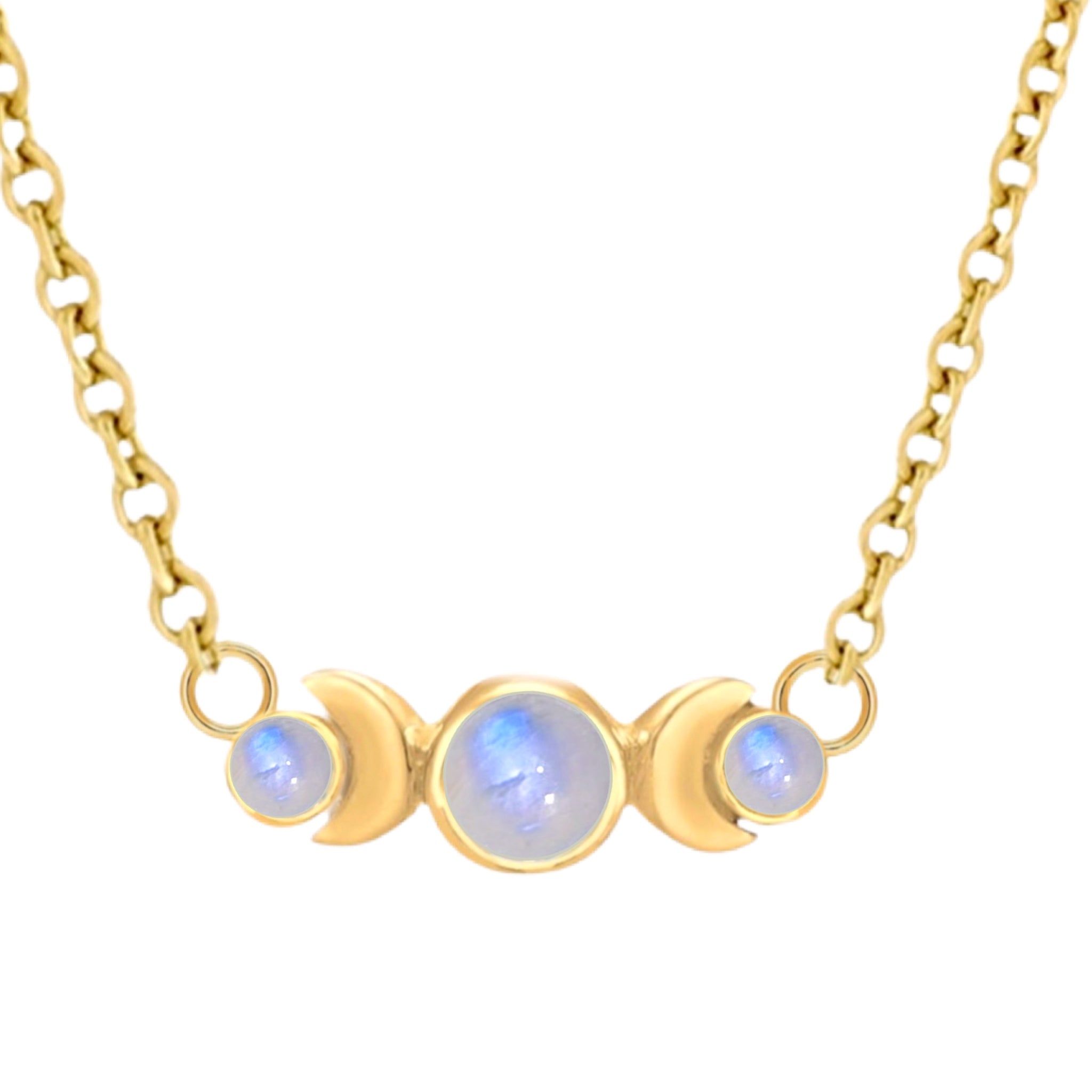 Laihas Moon Tribe Gold Moonstone Necklace – Elegant Healing Crystal Jewelry for Women | Perfect for Spiritual Healing, Meditation & Boho Fashion
