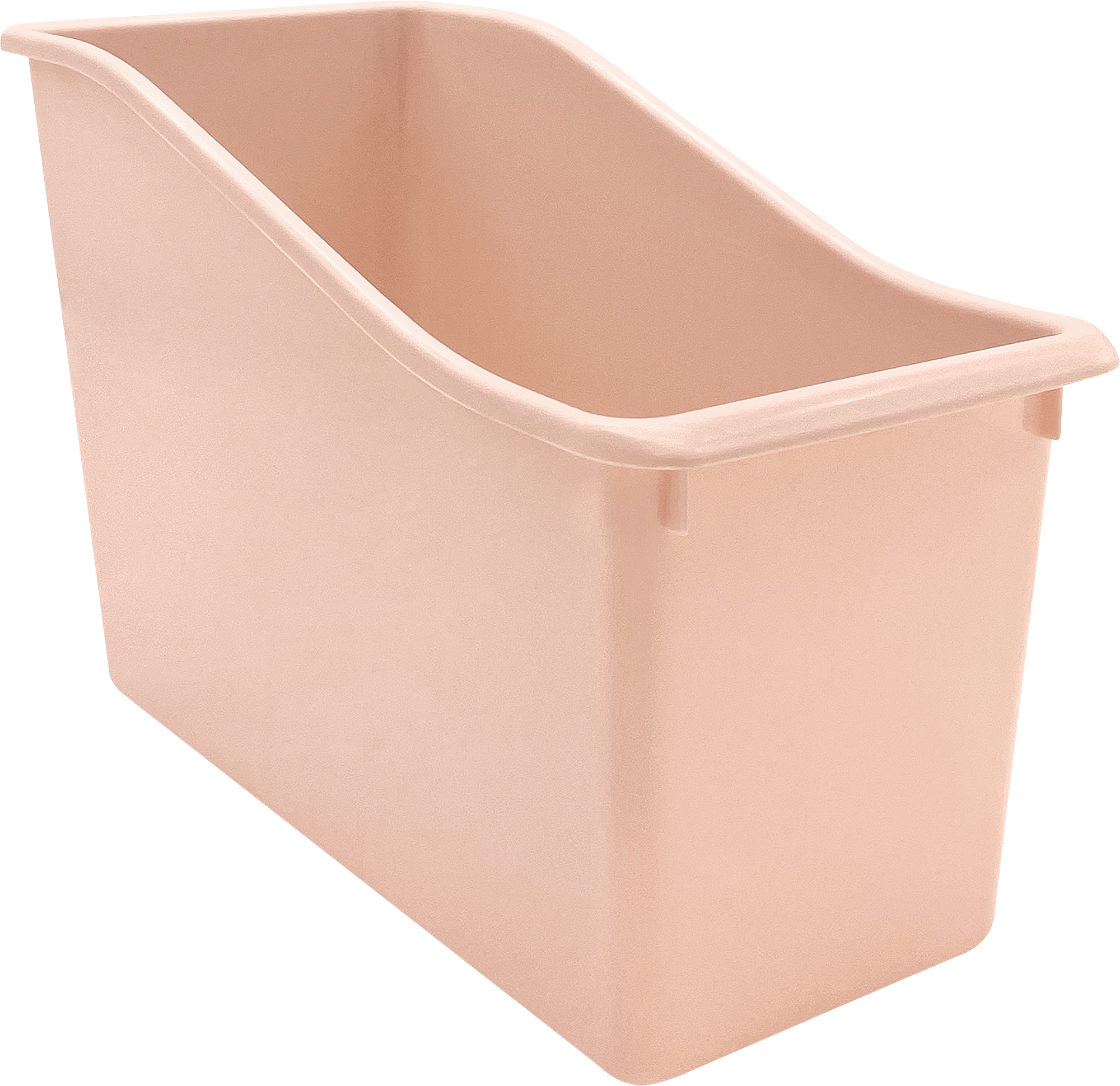 Blush Pink Plastic Book Bin - Organize Kids Books, Classroom Supplies & Toys - Perfect for Home, School & Daycare Storage