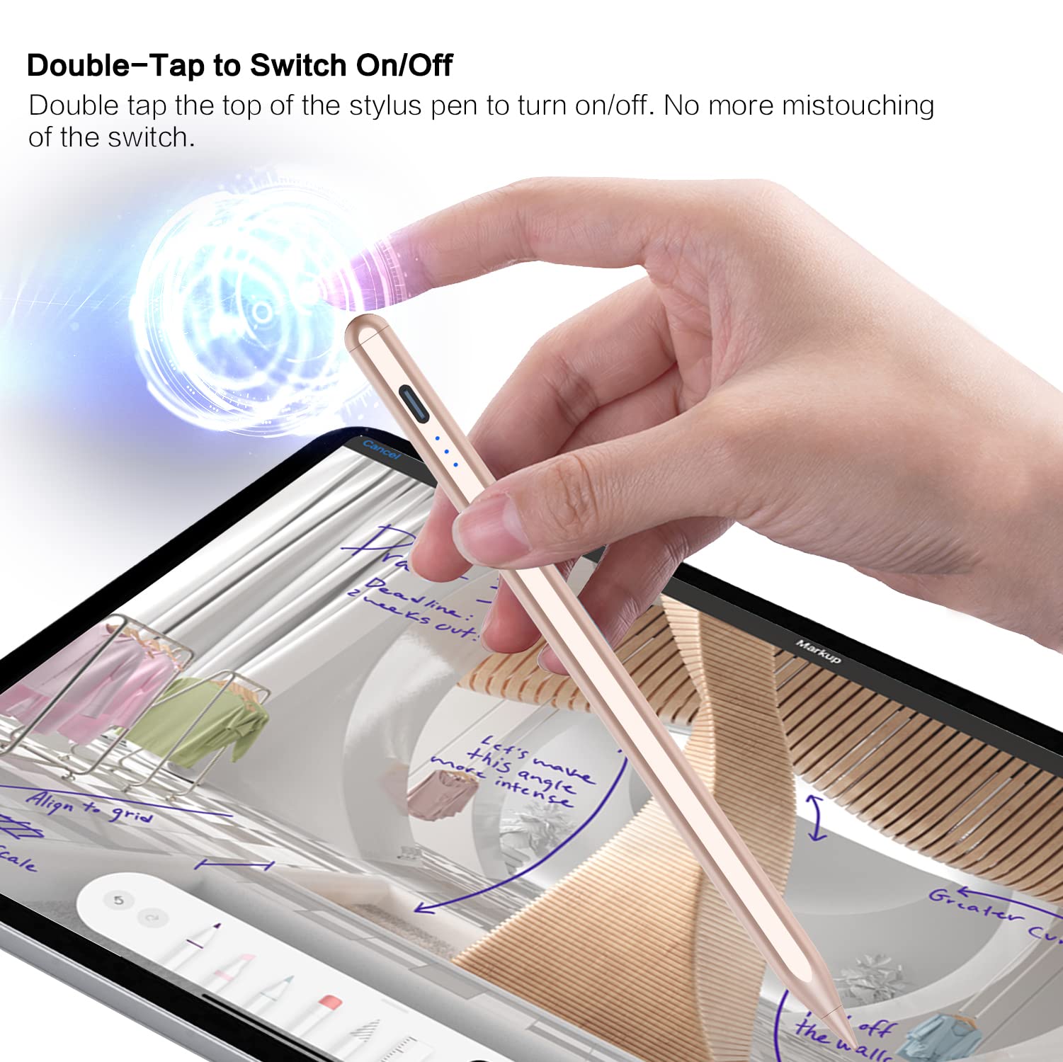 Premium Stylus Pen for iPad 10/9/8/7/6th Gen & iPad Pro 12.9/11/13-inch M4 - Fast Charging Apple Pencil Alternative with 10-Minute Quick Charge - Compatible with iPad Air 3/4/5/M2 & iPad Mini 5/6th Gen (Rose Gold) - Perfect for Drawing, Note-Taking & Digital Art Creation